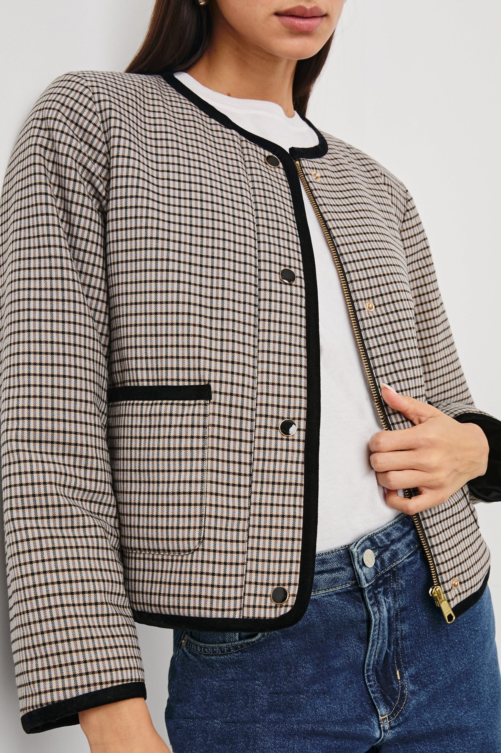NOTA JACKET - ICE TAUPE MINI CHECK - Image 2