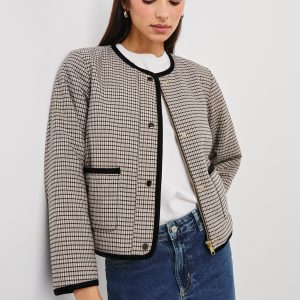NOTA JACKET - ICE TAUPE MINI CHECK