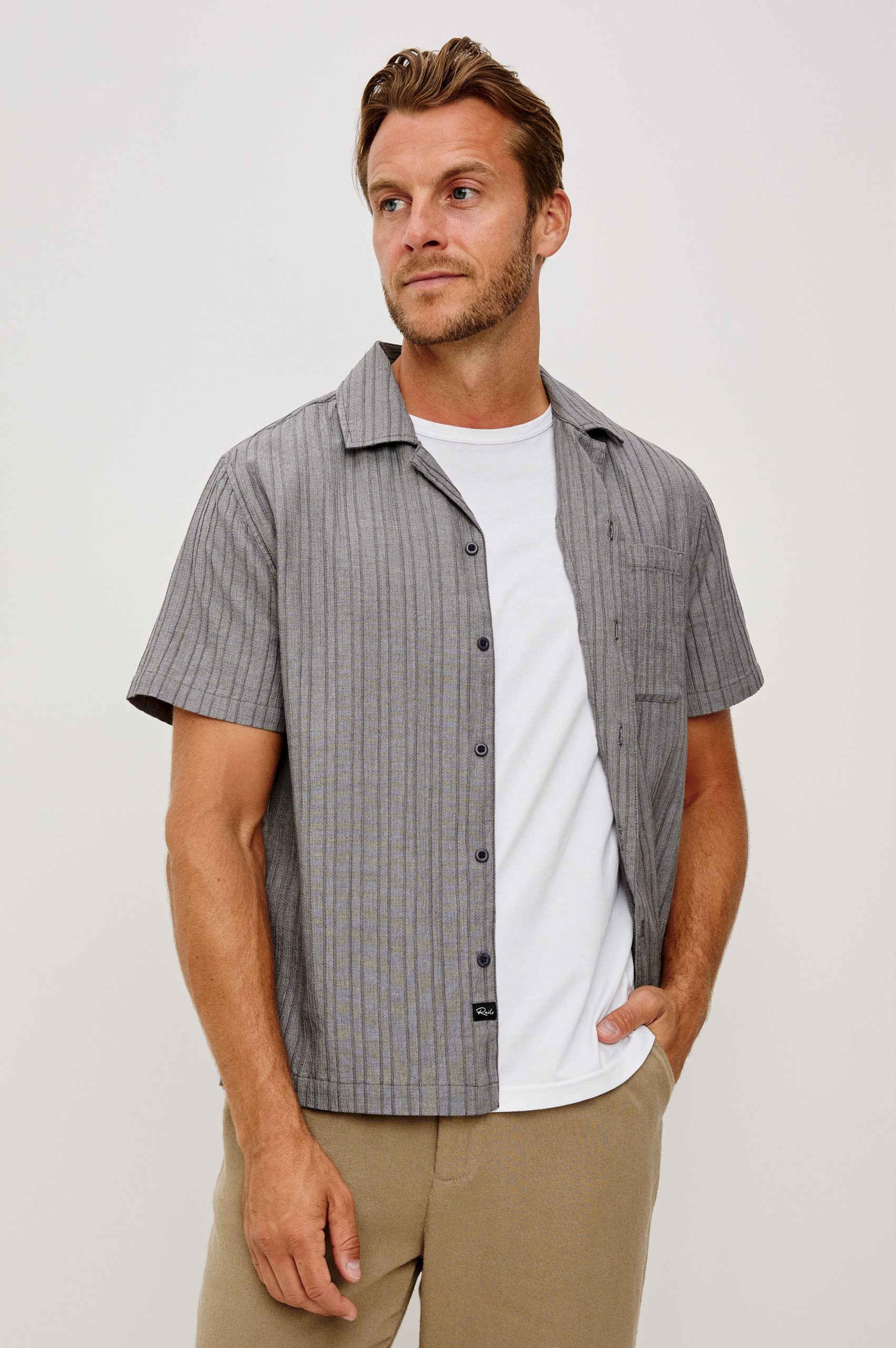 OHANA SHIRT - CHARCOAL CHAMBRAY