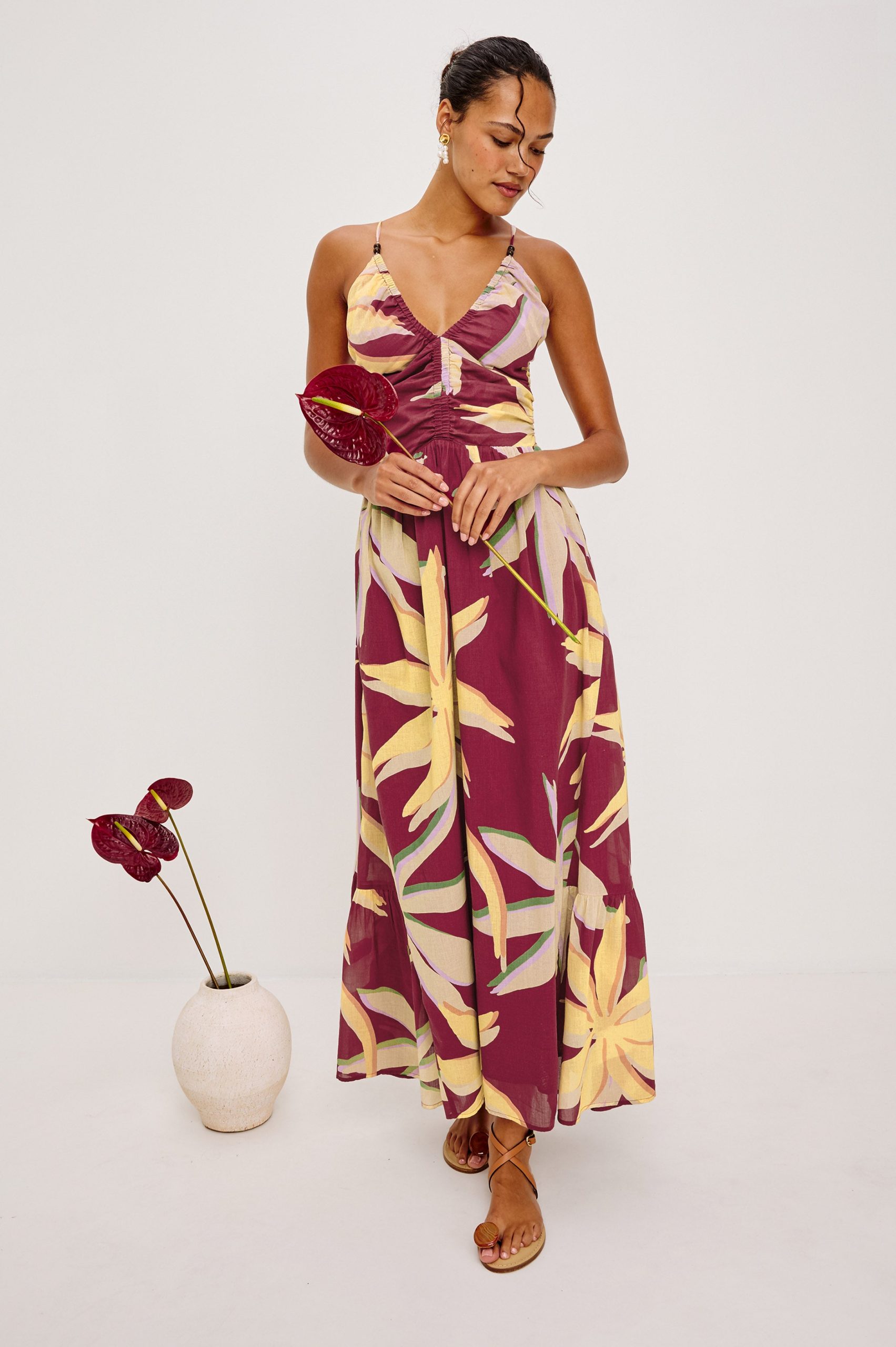 PALM DRESS - RED PALMA