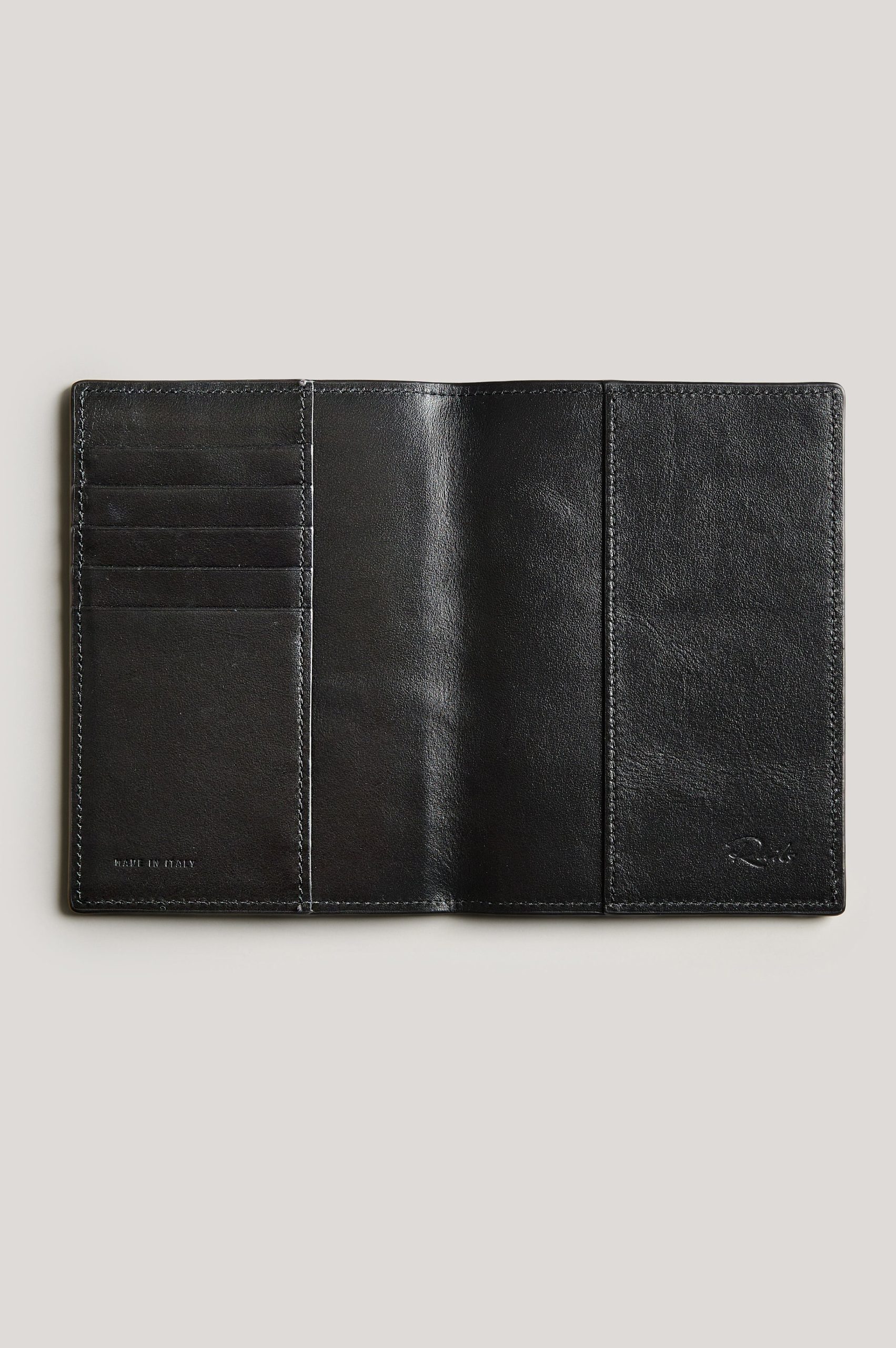 LEATHER PASSPORT HOLDER - BLACK - Image 2