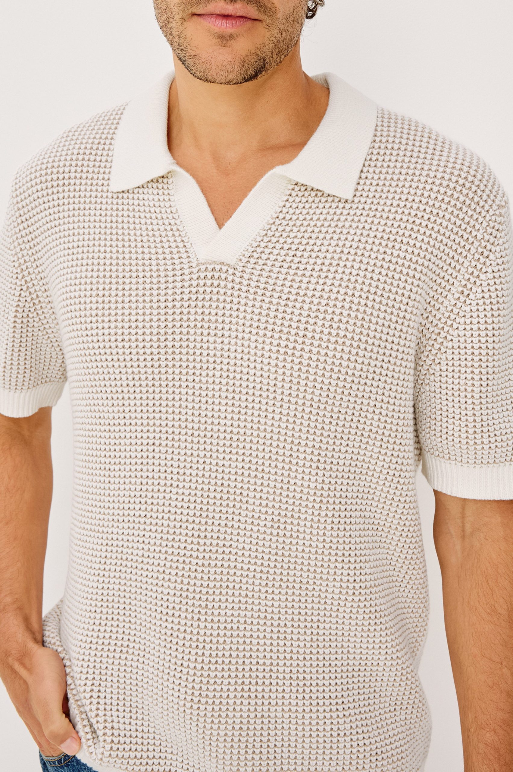 PEARSON POLO SHIRT - WHITE SANDS - Image 2