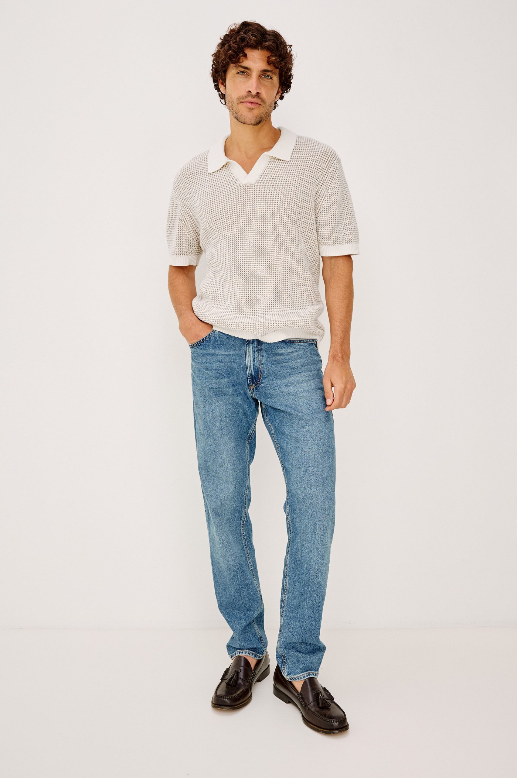 PEARSON POLO SHIRT - WHITE SANDS - Image 3