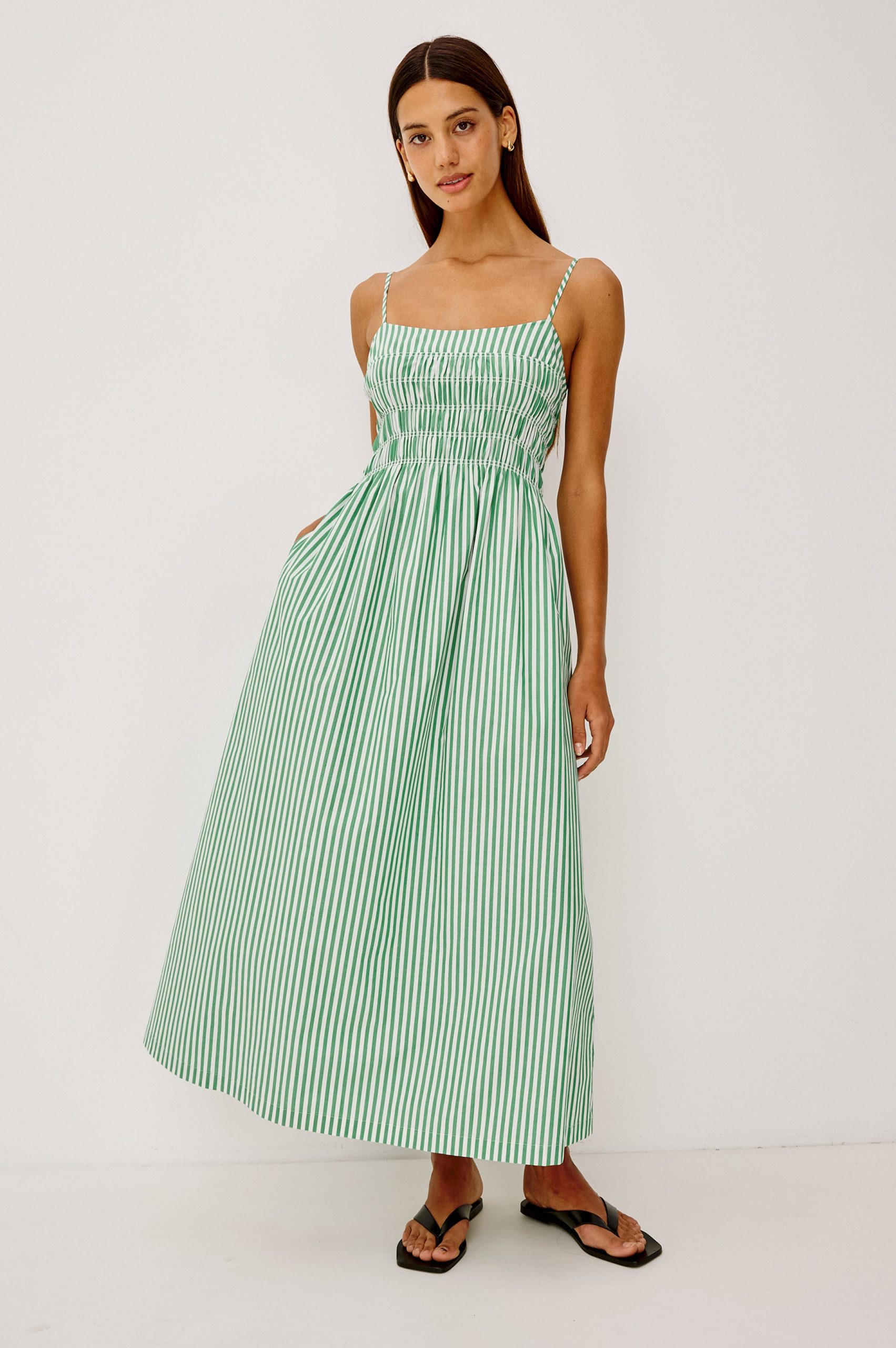 PRIMROSE DRESS - EMERALD STRIPE - Image 3