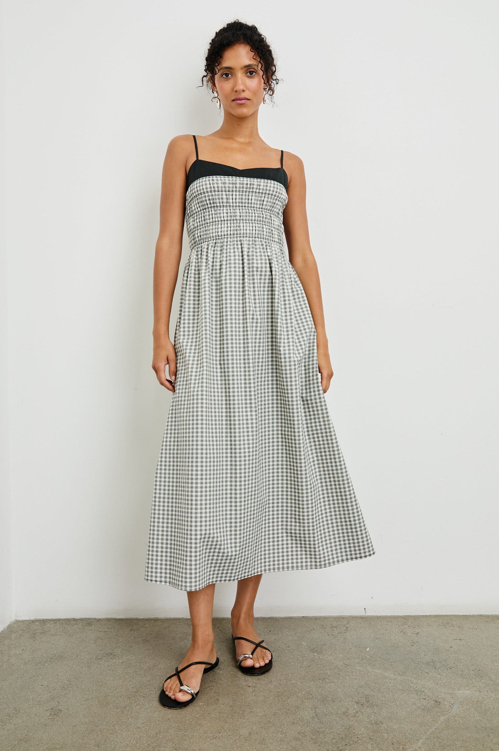 PRIMROSE DRESS - IVORY JET GINGHAM