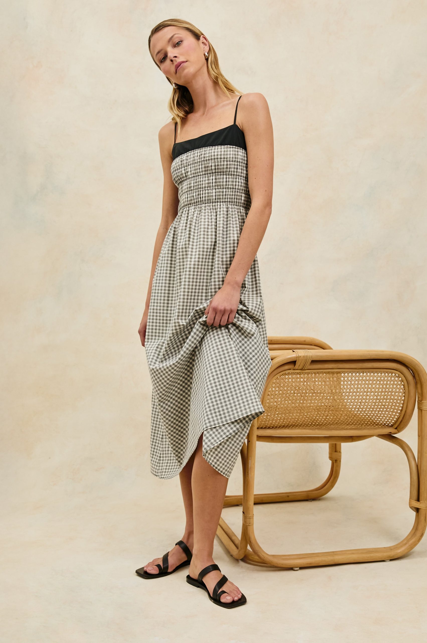 PRIMROSE DRESS - IVORY JET GINGHAM - Image 5