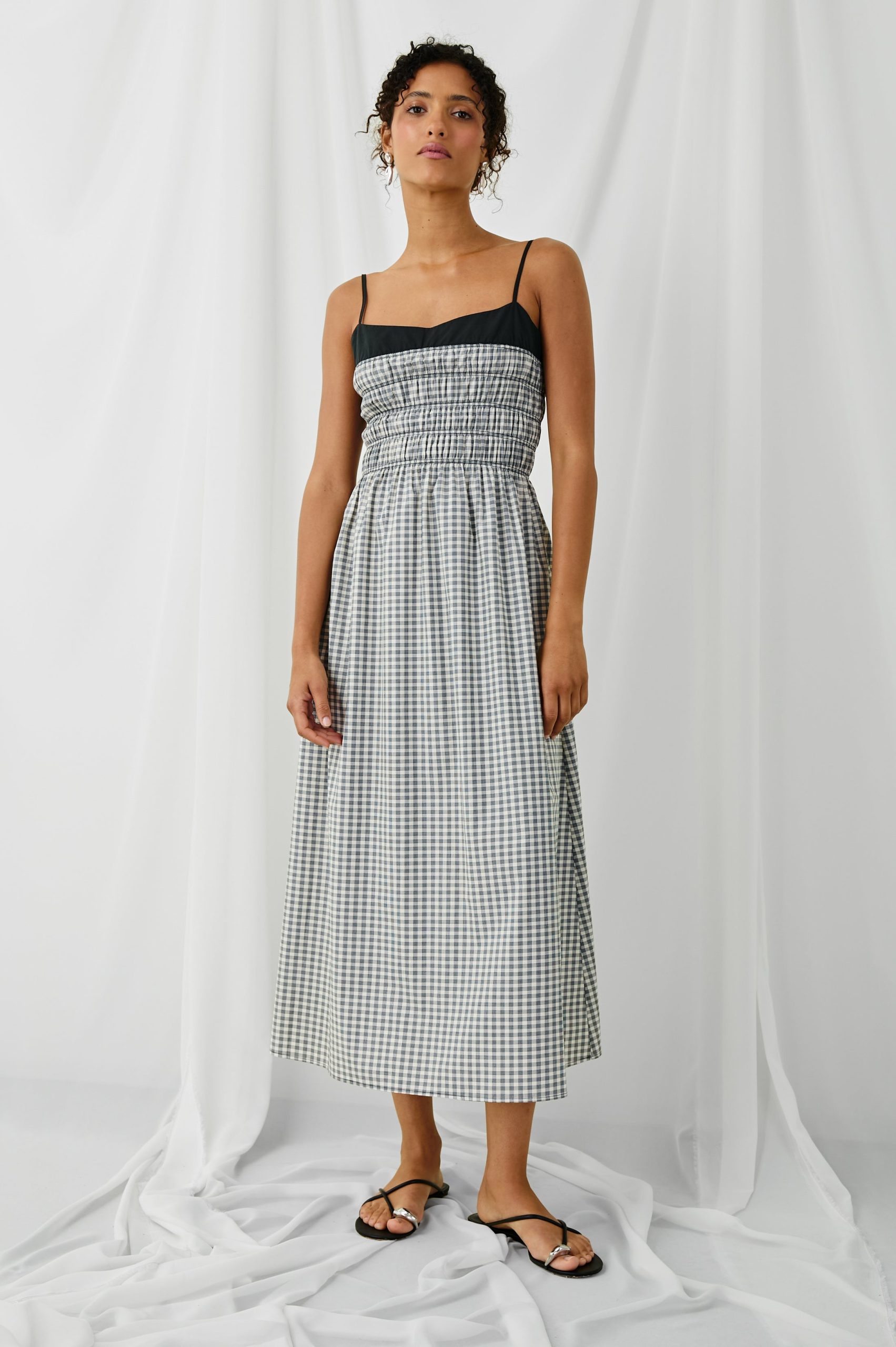 PRIMROSE DRESS - IVORY JET GINGHAM - Image 4