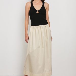 RAQUEL DRESS - BLACK IVORY