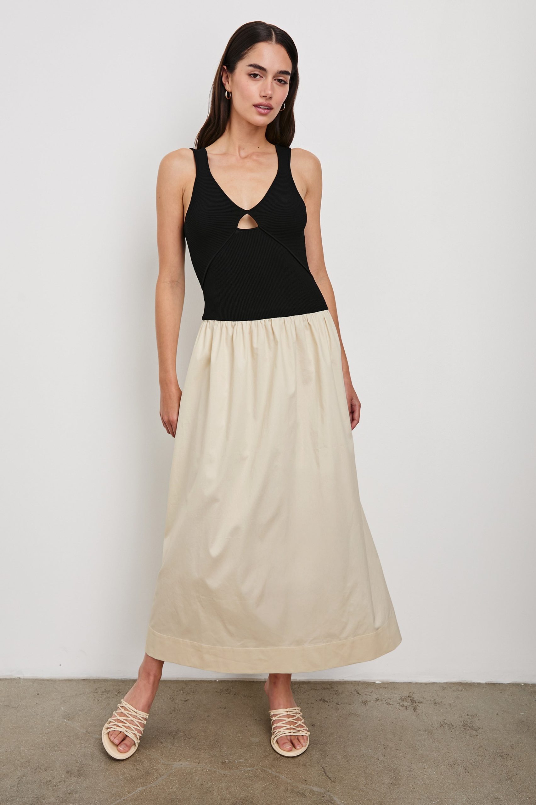 RAQUEL DRESS - BLACK IVORY - Image 3