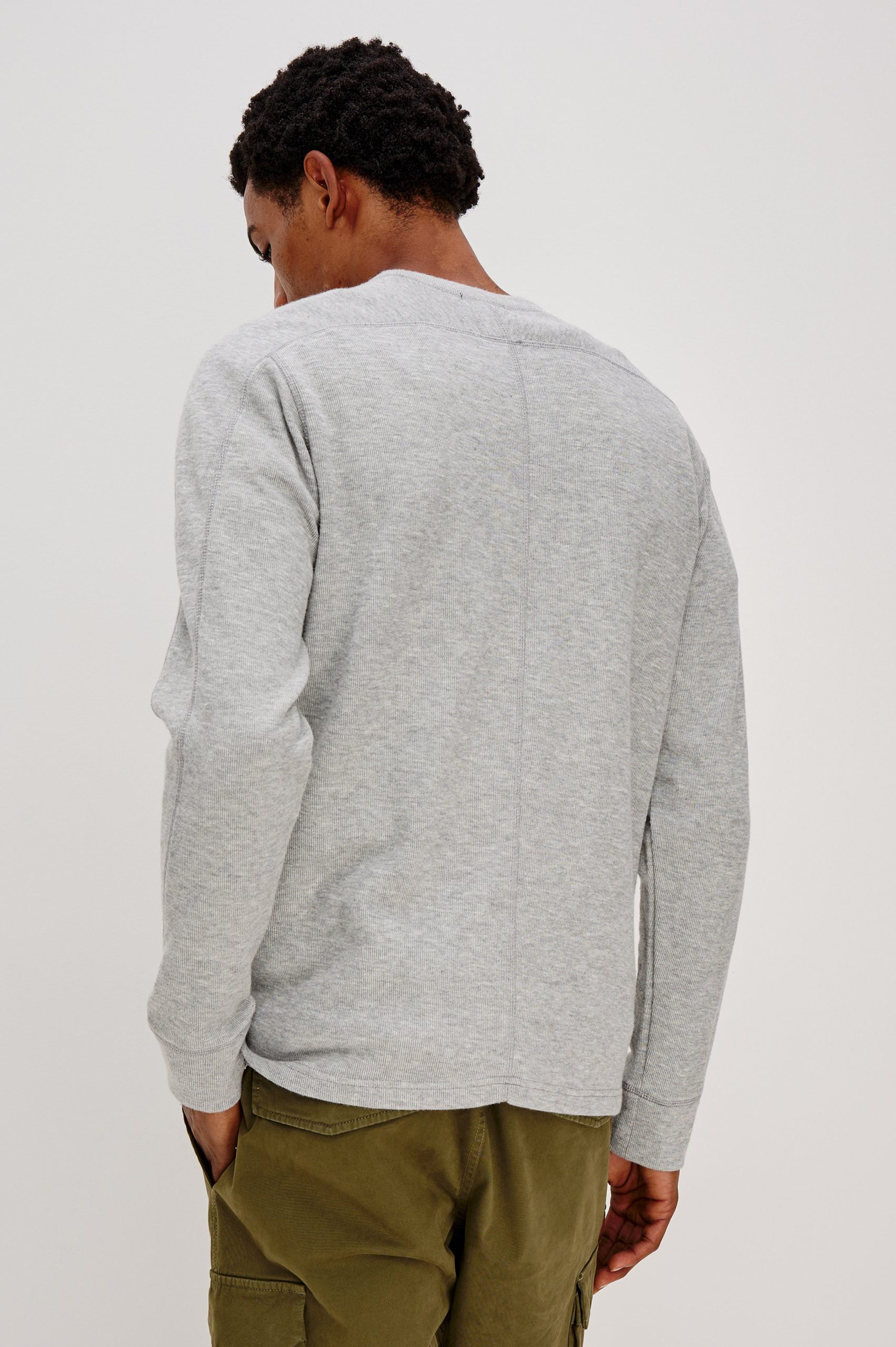 RHEESE LONG SLEEVE TEE - GREY HEATHER - Image 4
