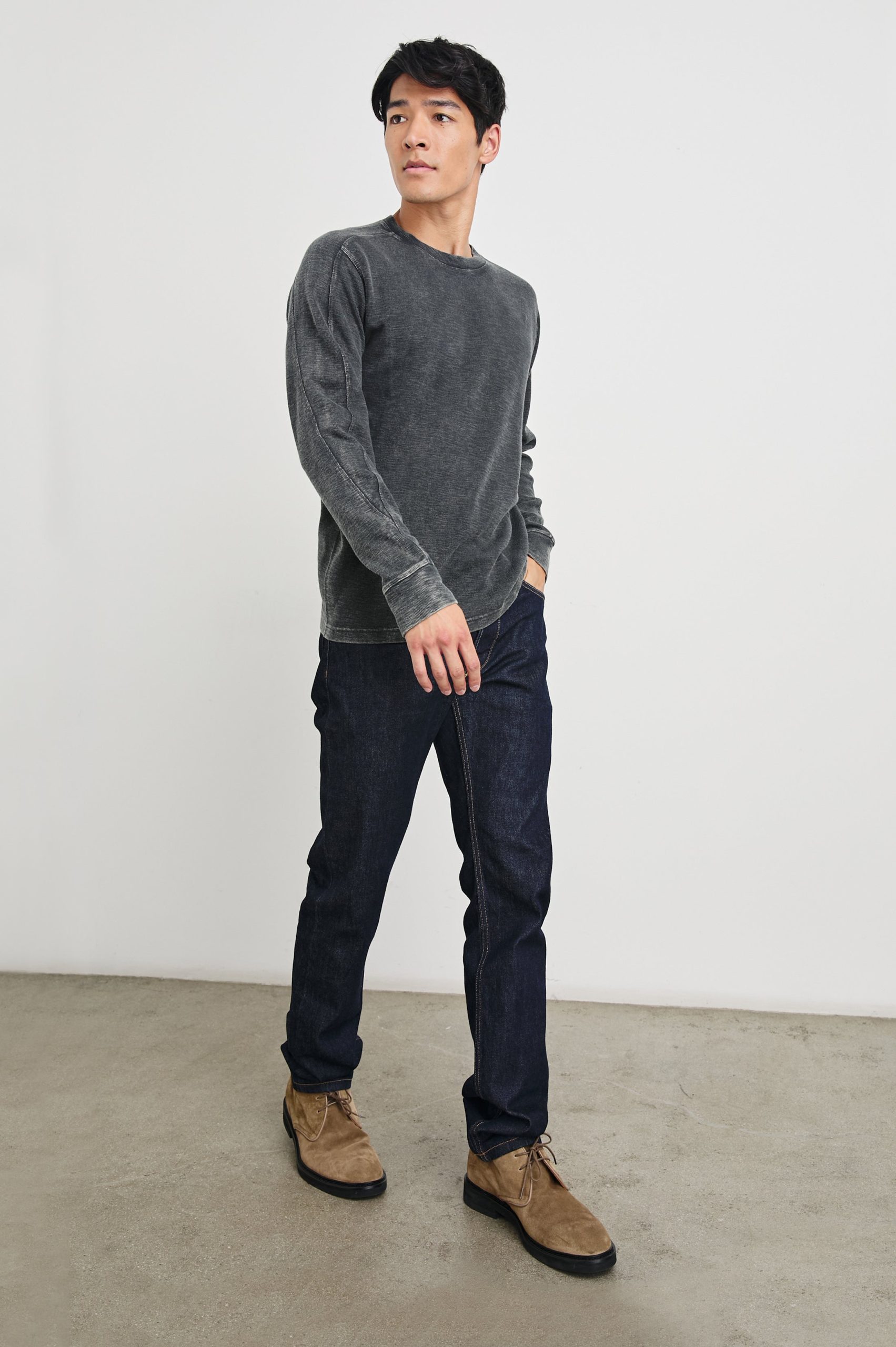 RHEESE LONG SLEEVE TEE - WASHED BLACK - Image 2