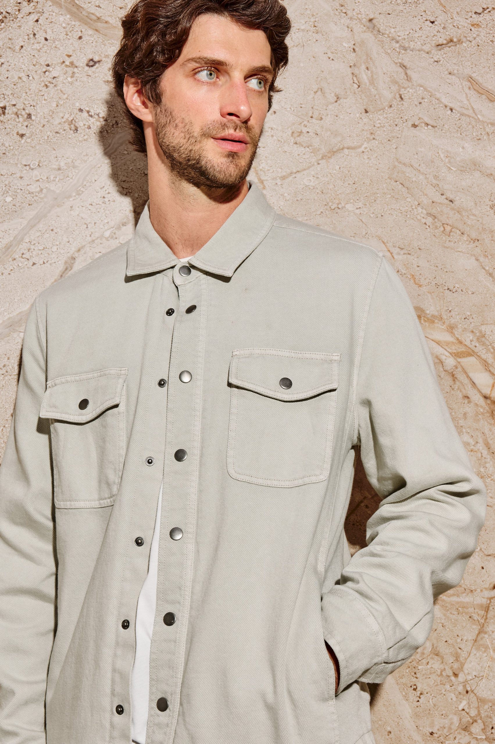RHETT SHIRT JACKET - STONE - Image 7