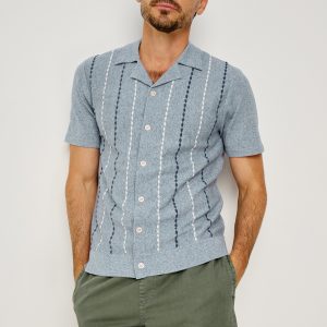 RICHIE SHIRT - NAVY WHITE SKY