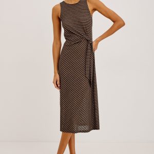 RICKY DRESS - ONYX COCOA STRIPE