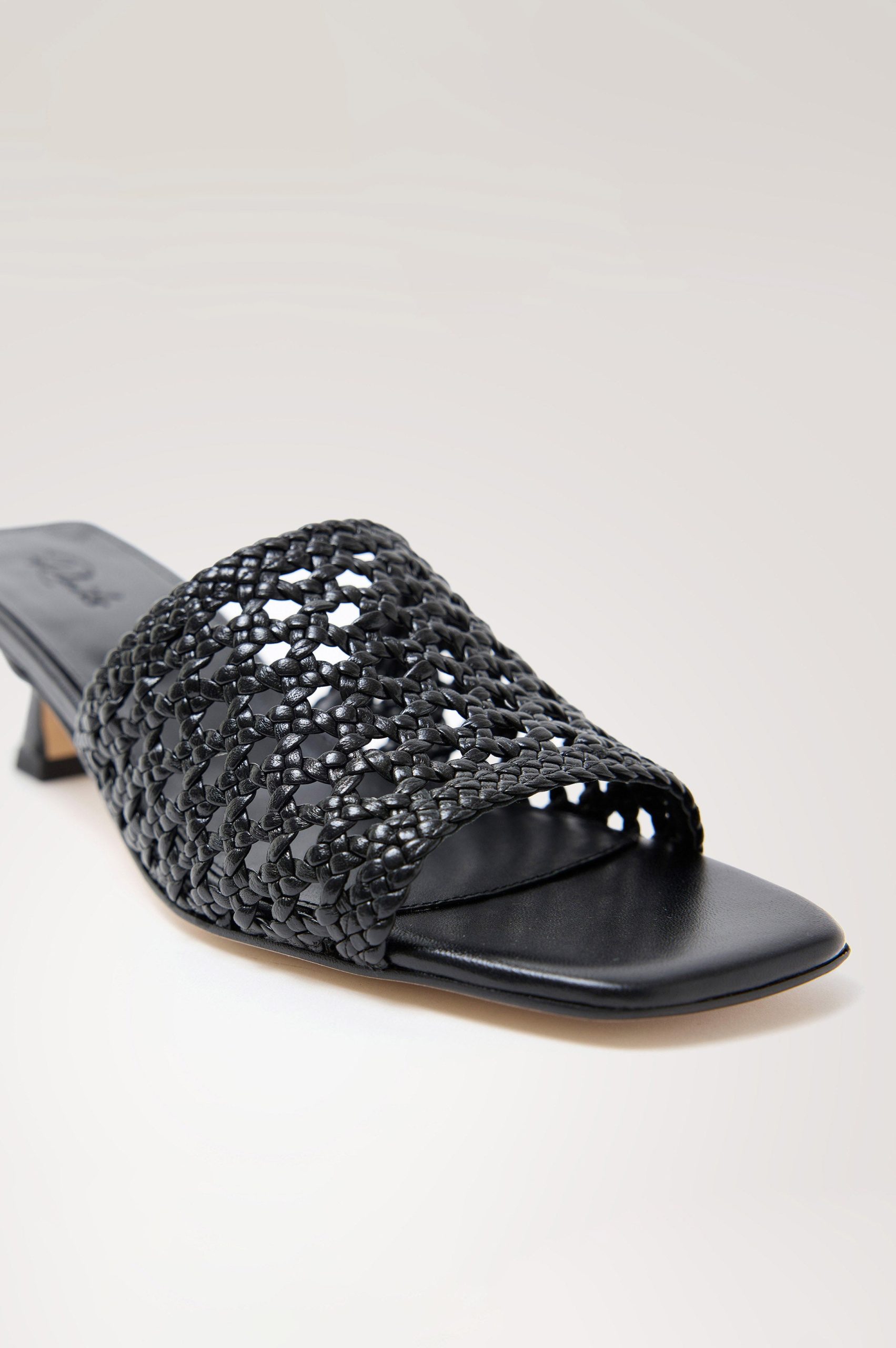 RIMINI WOVEN HEEL - BLACK LEATHER - Image 2