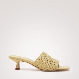RIMINI WOVEN HEEL - BUTTER YELLOW LEATHER