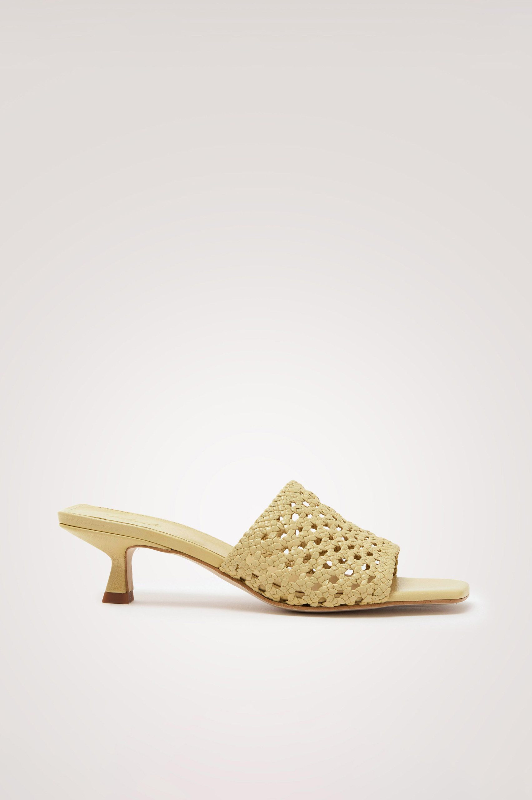 RIMINI WOVEN HEEL - BUTTER YELLOW LEATHER