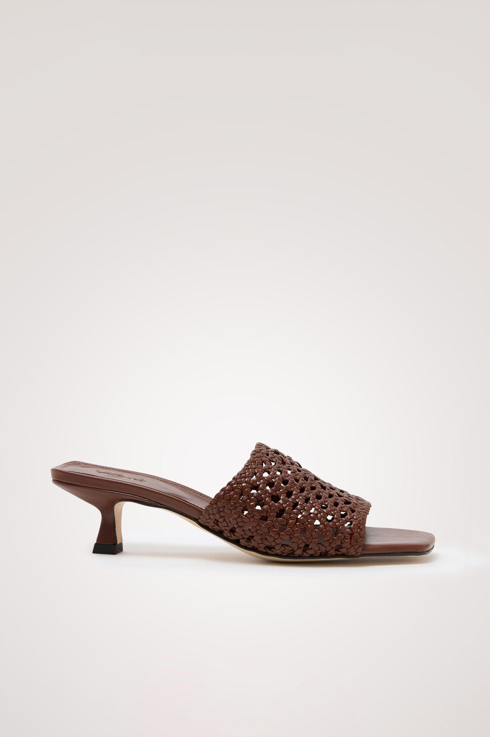 RIMINI WOVEN HEEL - DARK BROWN LEATHER