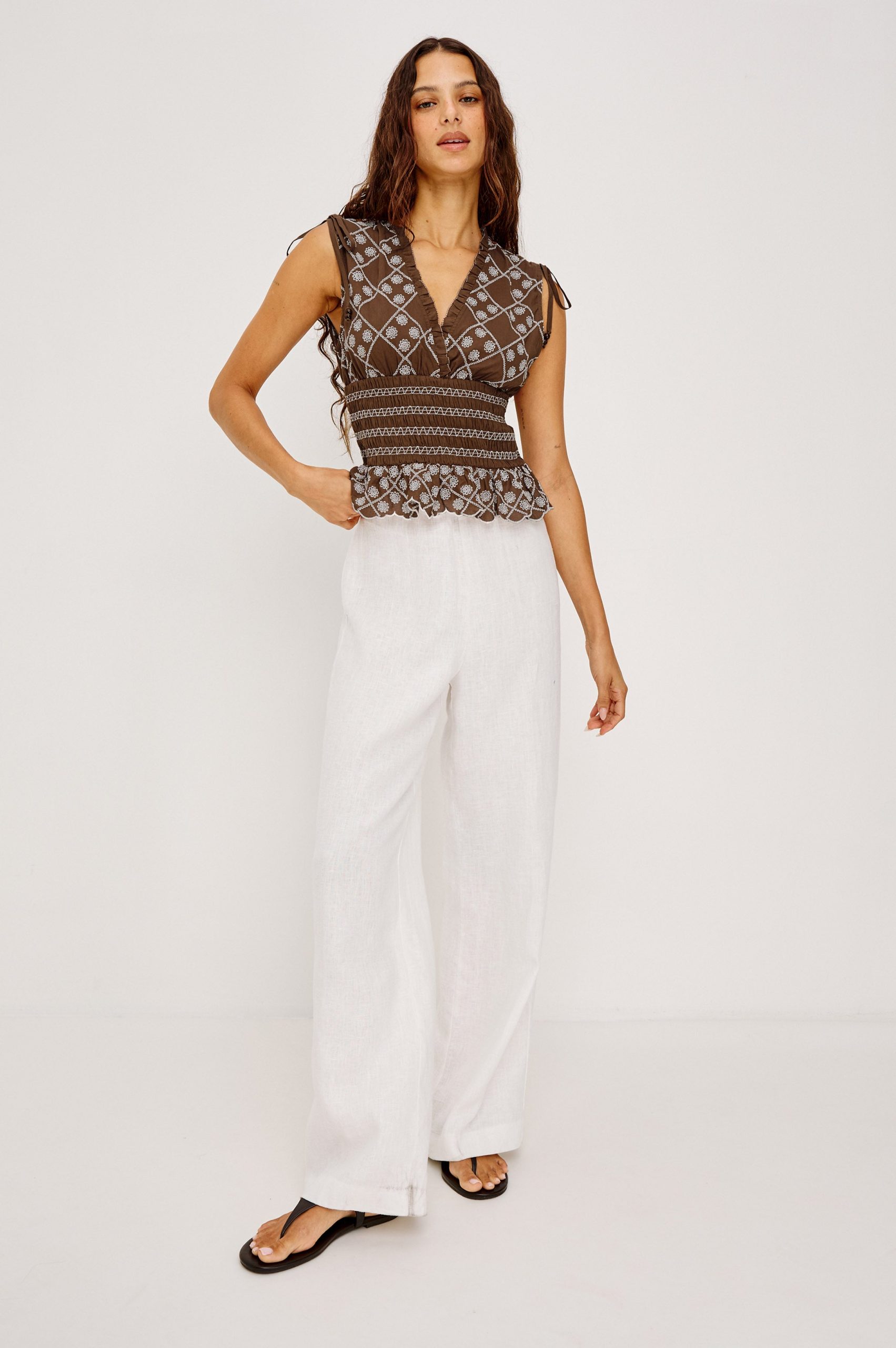 RIZZO TOP - COCOA DAISY EMBROIDERY - Image 4