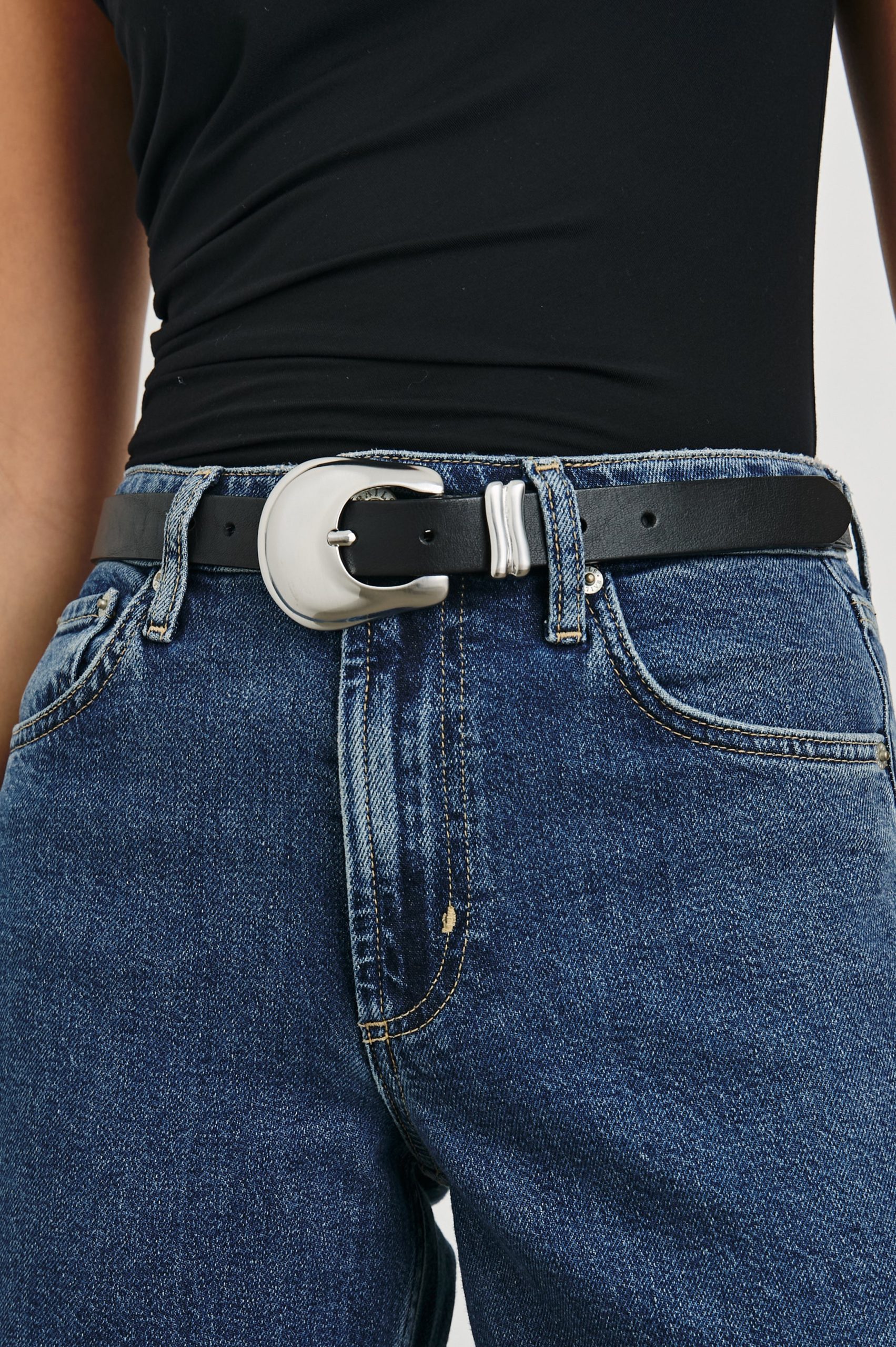 RODEO BELT - BLACK SILVER - Image 2