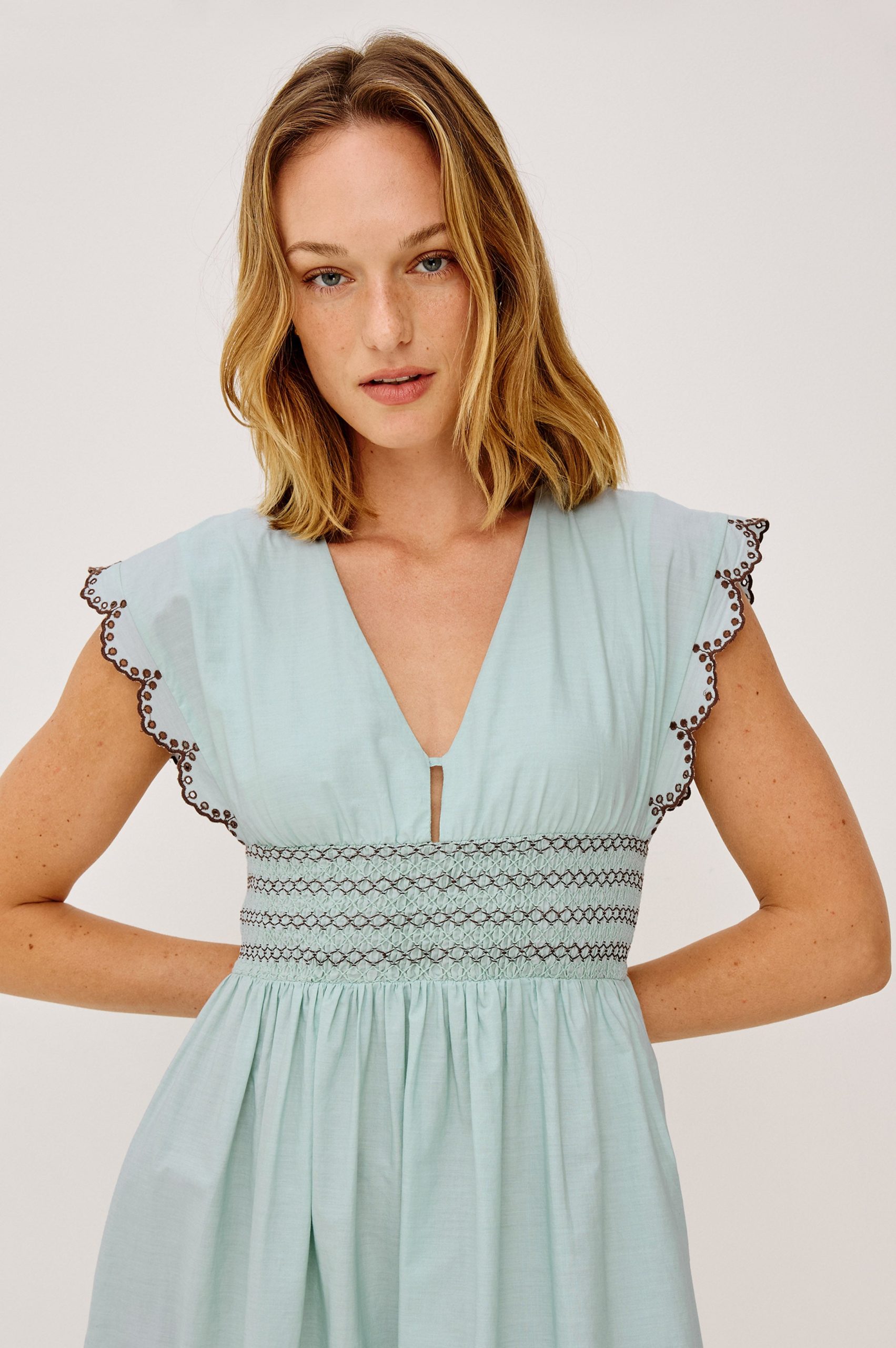 ROXANNE DRESS - OCEAN PALMS EMBROIDERY - Image 4