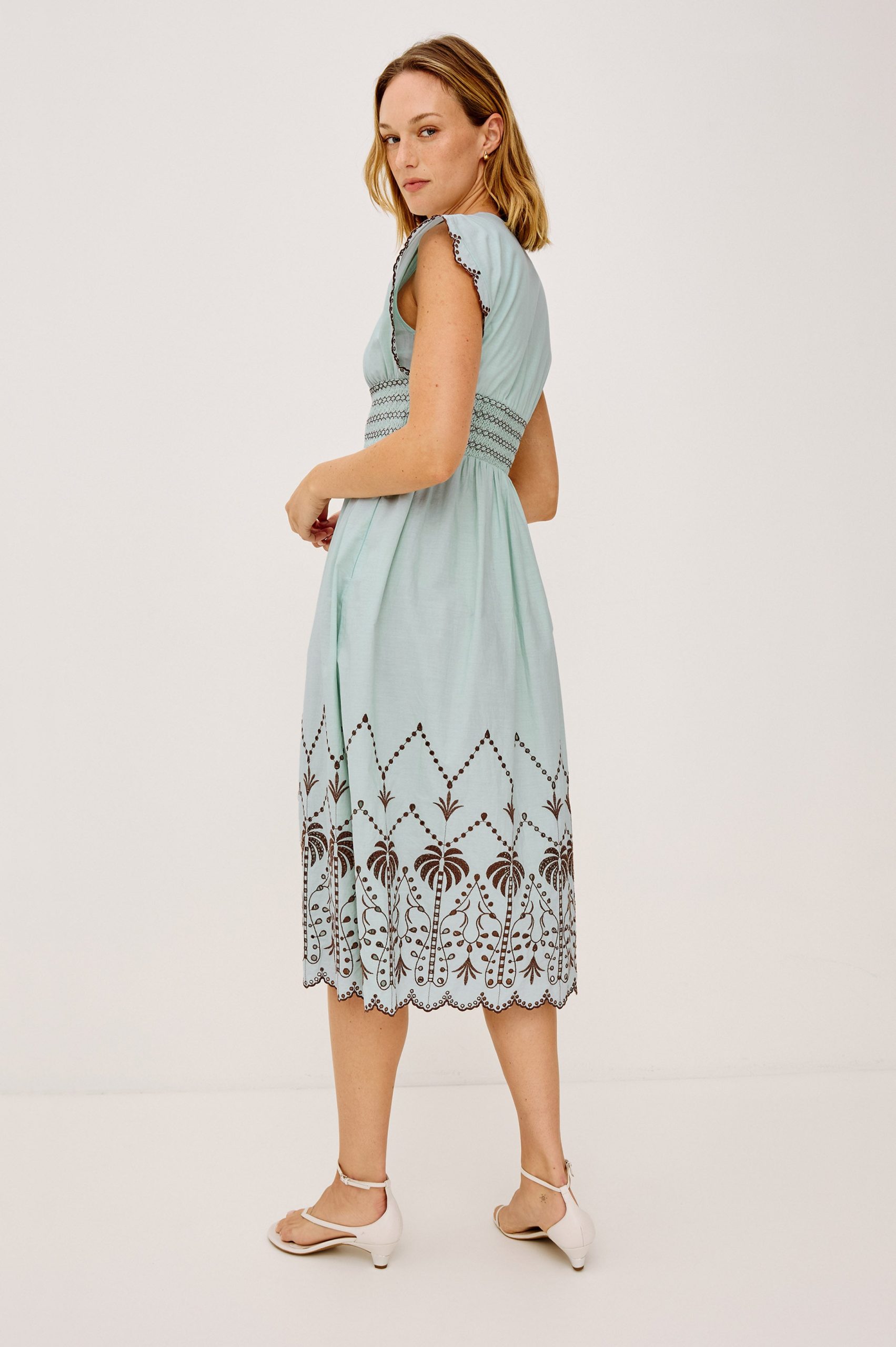 ROXANNE DRESS - OCEAN PALMS EMBROIDERY - Image 5