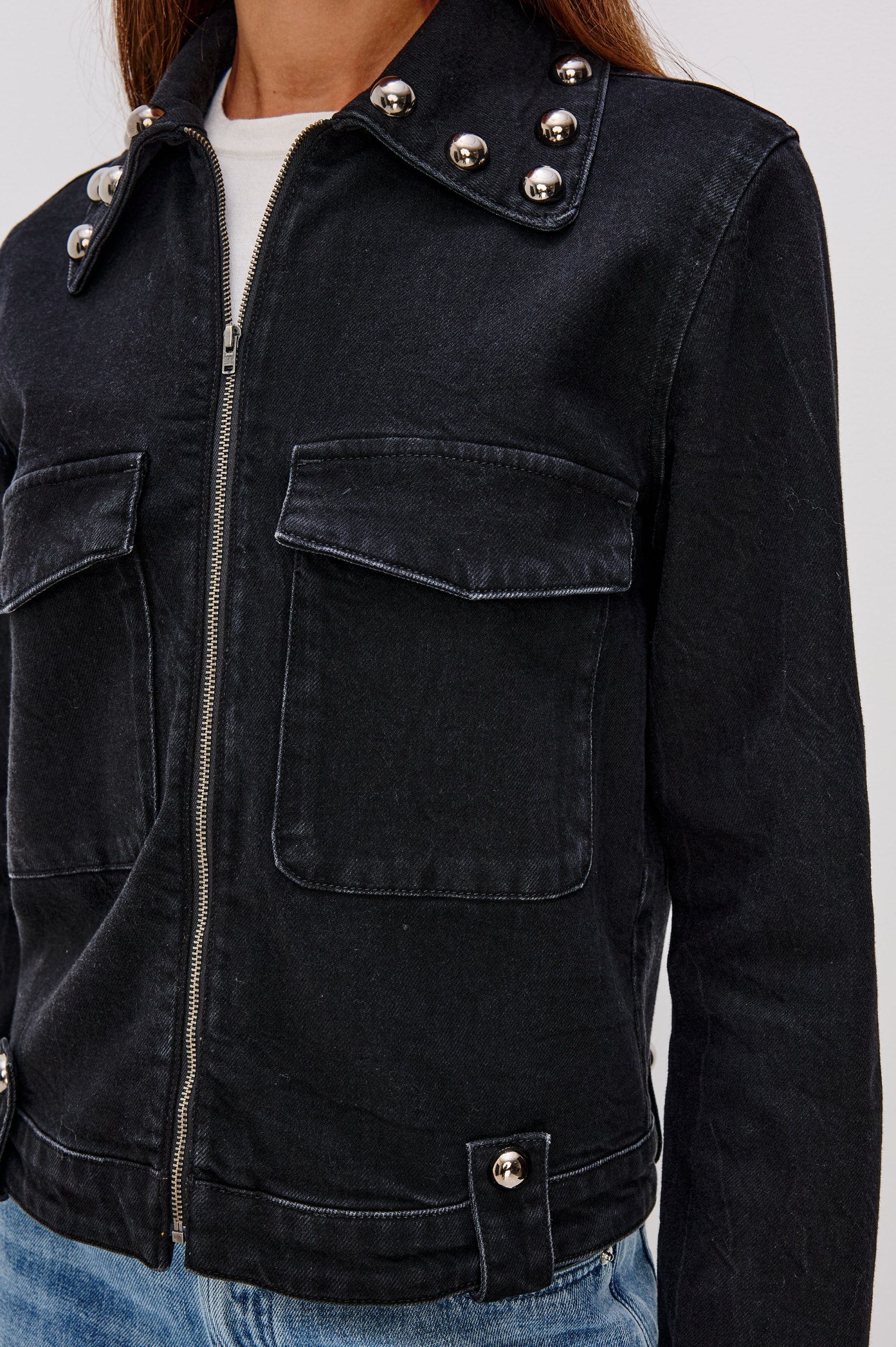 ROXBURY JACKET - BLACK STONE STUDDED - Image 4
