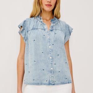 RUTHIE SHIRT - IVORY CARNATIONS
