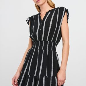 SAMINA DRESS - ASH LENO STRIPE