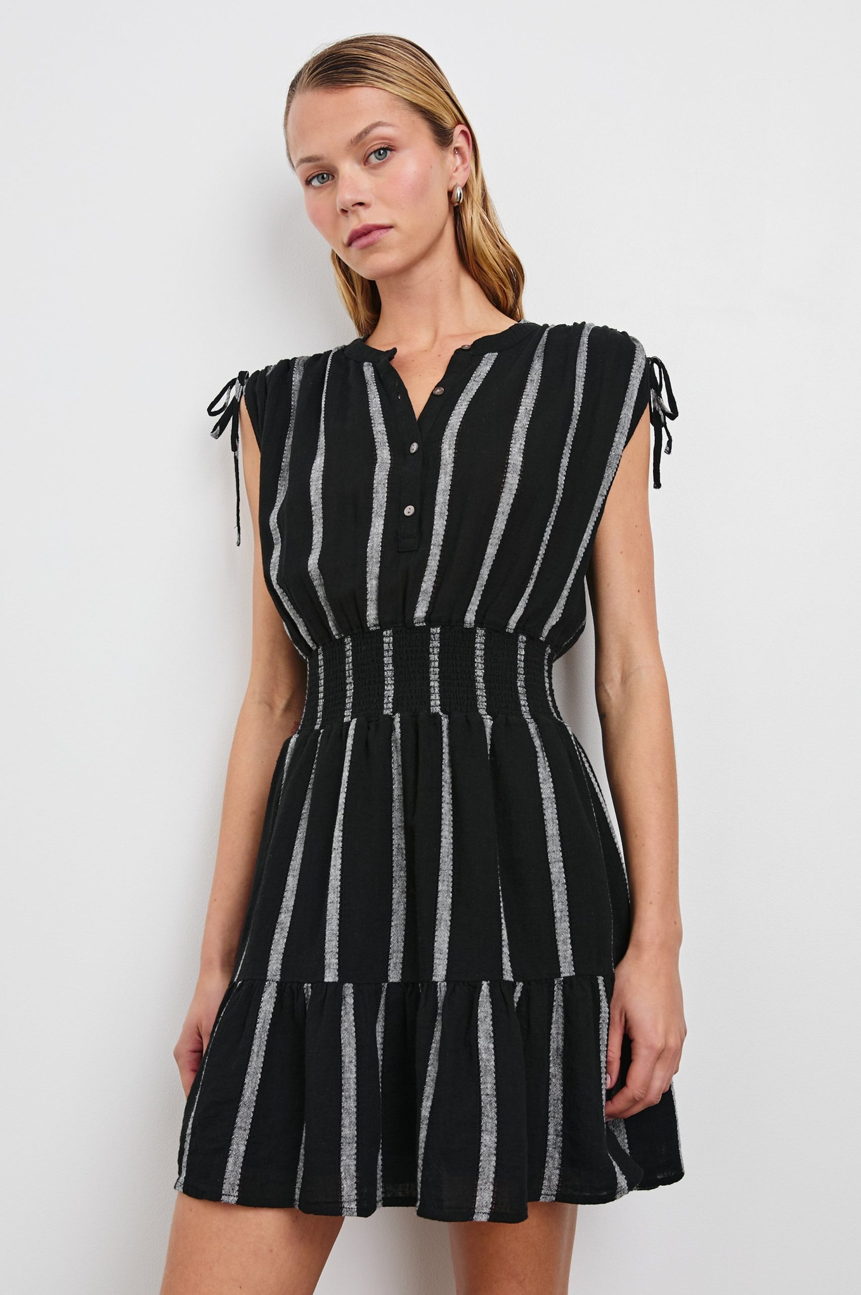 SAMINA DRESS - ASH LENO STRIPE - Image 4