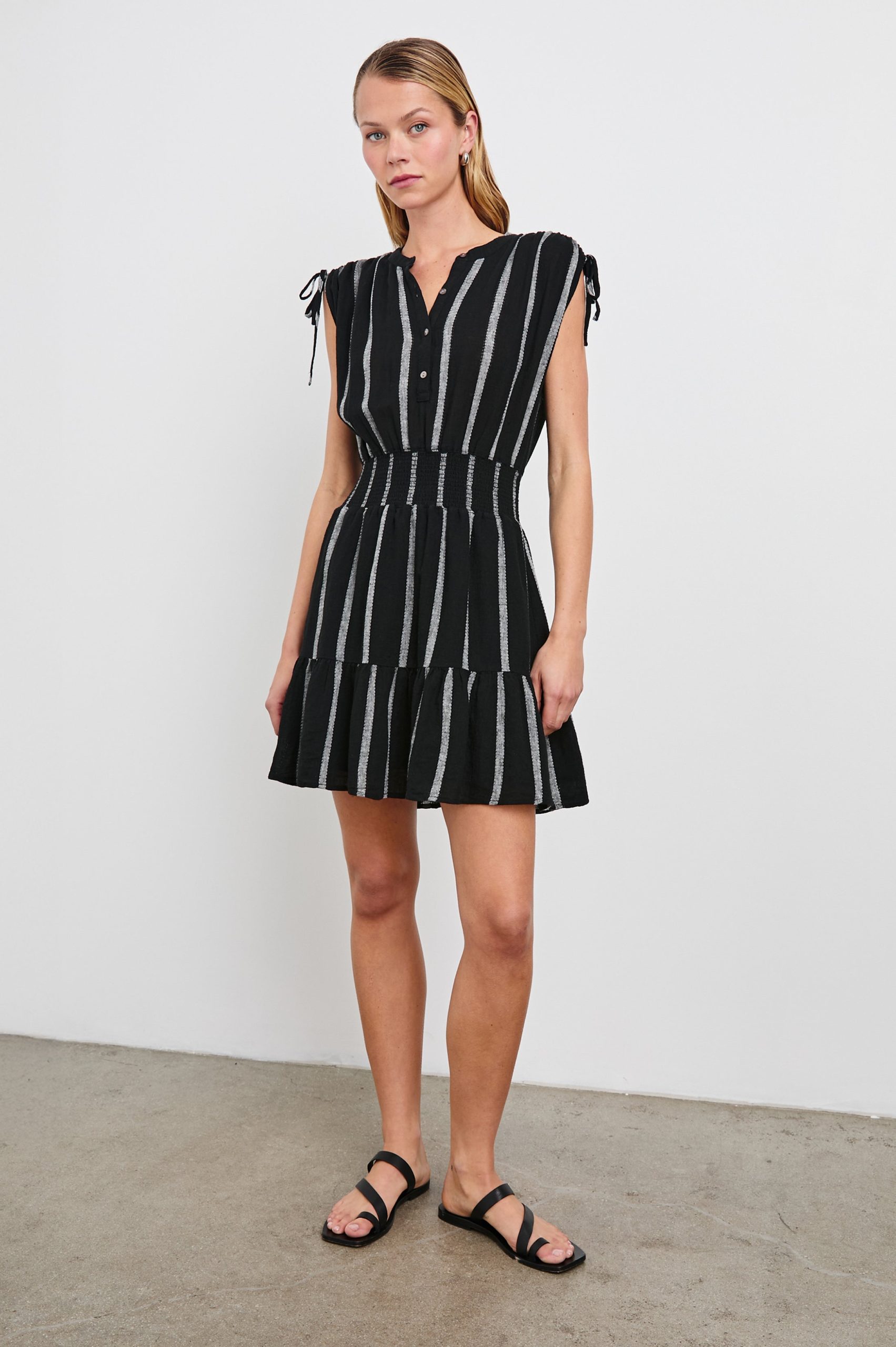 SAMINA DRESS - ASH LENO STRIPE - Image 3