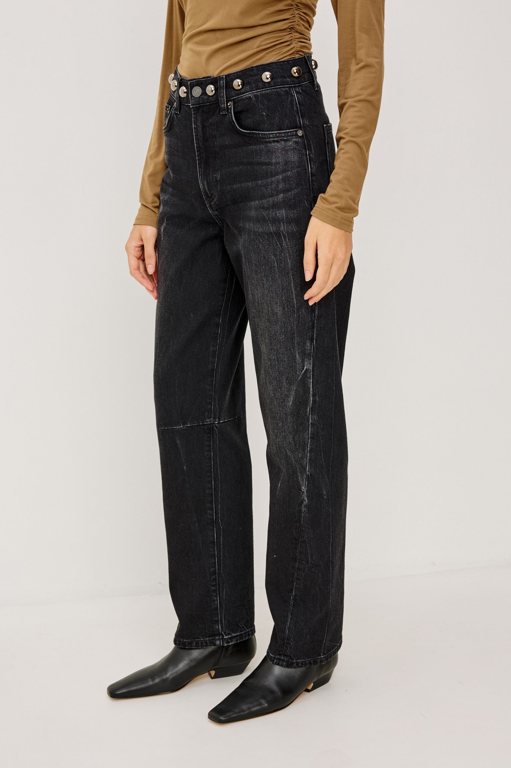 SAMO BARREL LEG - BLACK STONE STUDDED - Image 4