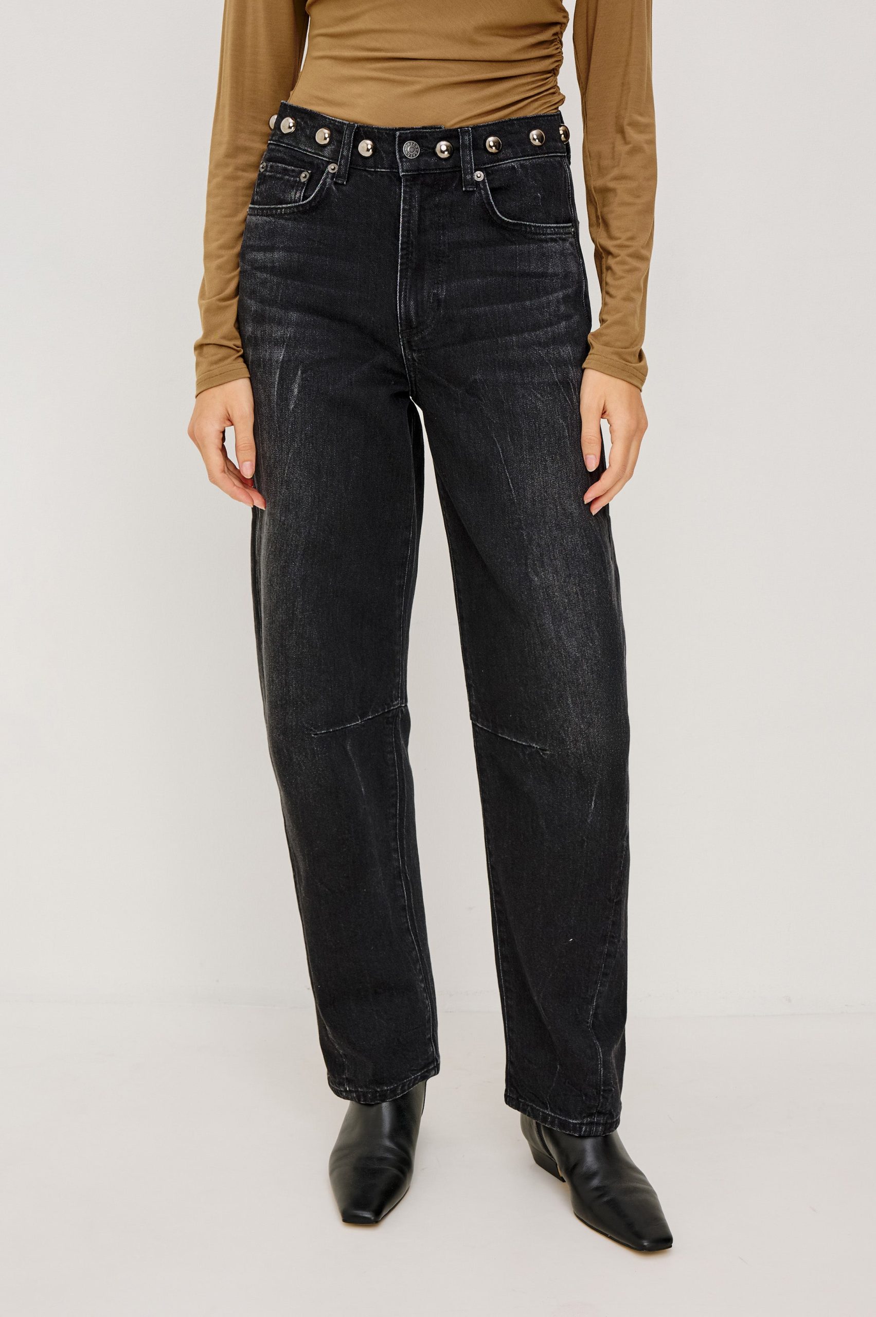 SAMO BARREL LEG - BLACK STONE STUDDED - Image 2