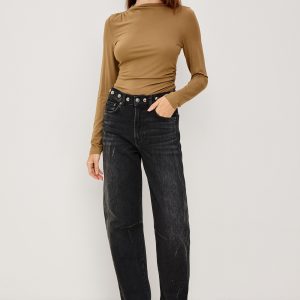 SAMO BARREL LEG - BLACK STONE STUDDED