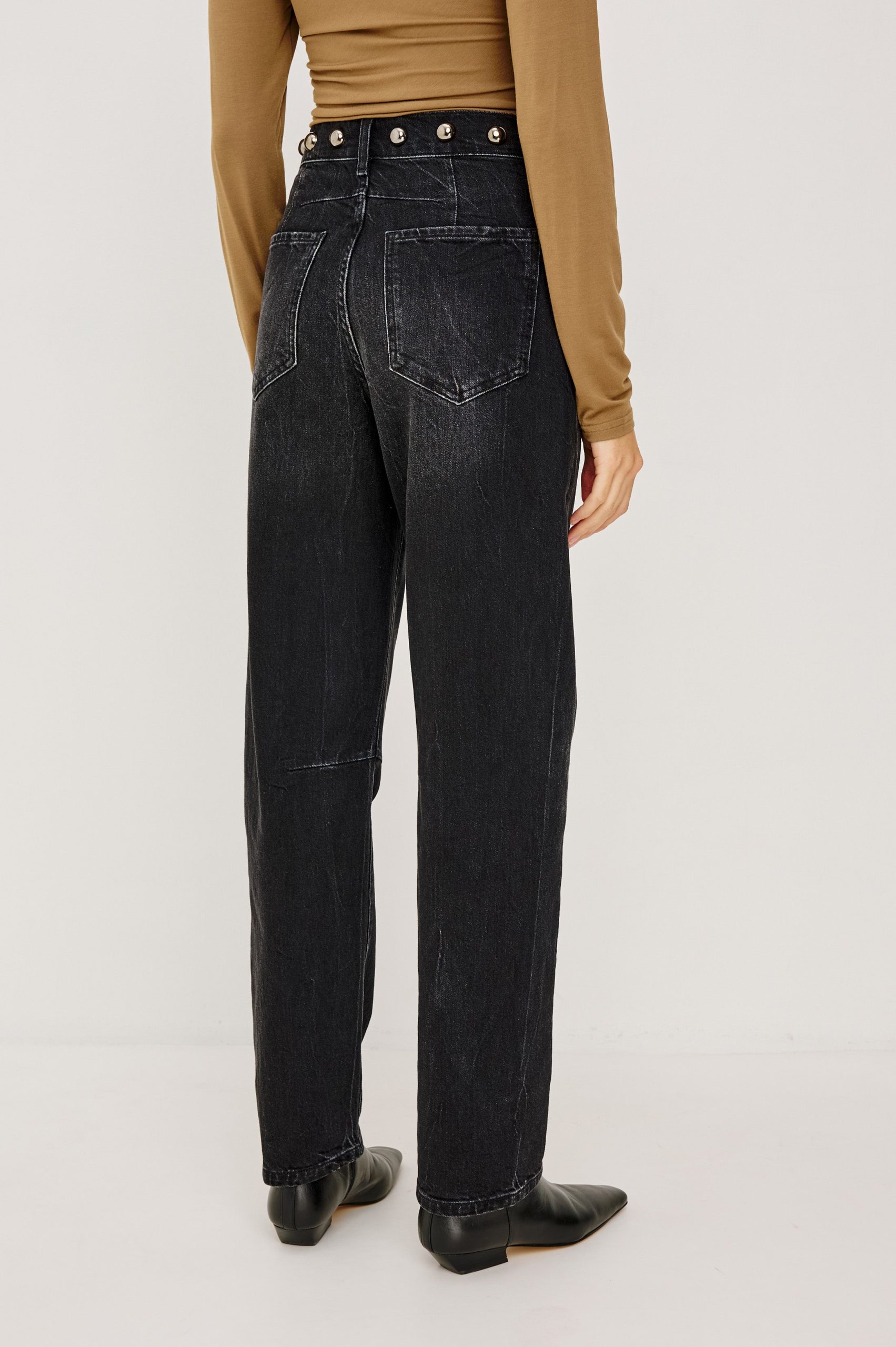 SAMO BARREL LEG - BLACK STONE STUDDED - Image 5