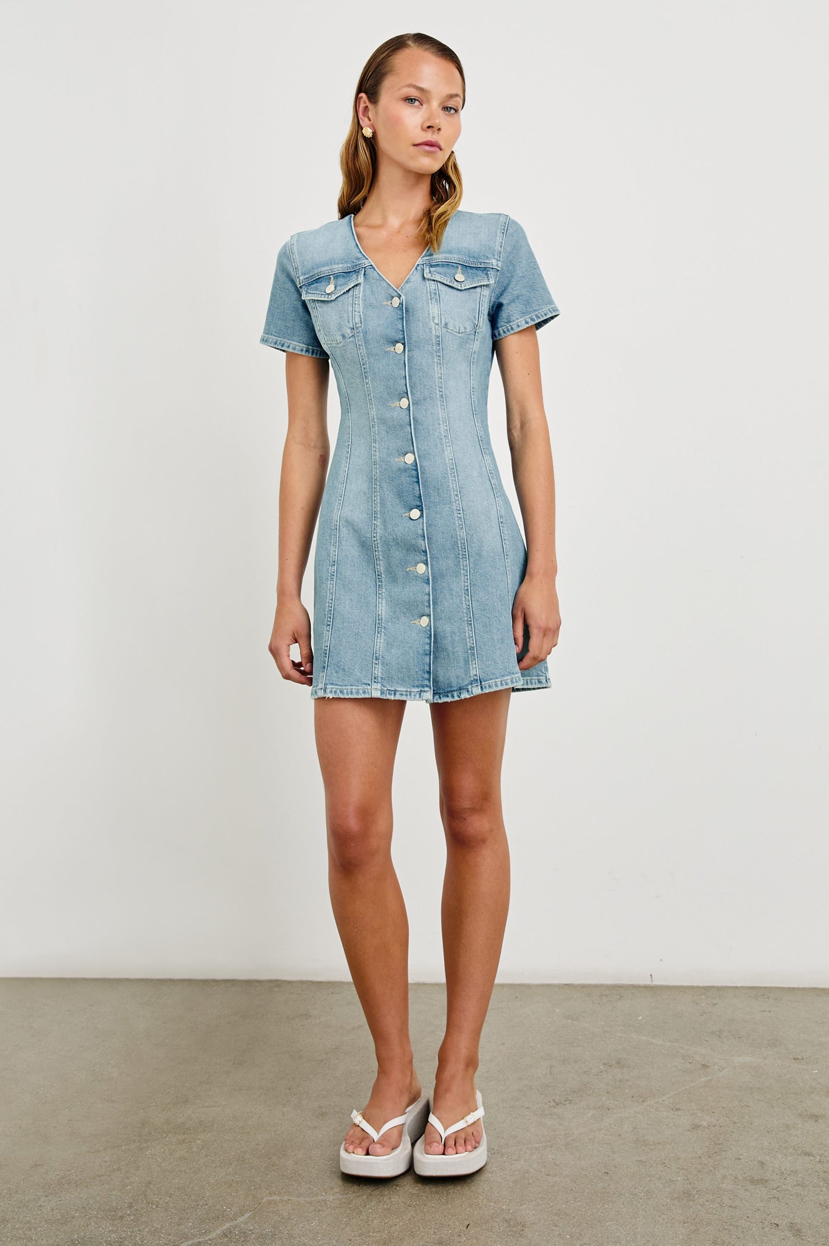 SARATOGA DRESS - FADED SEAGLASS
