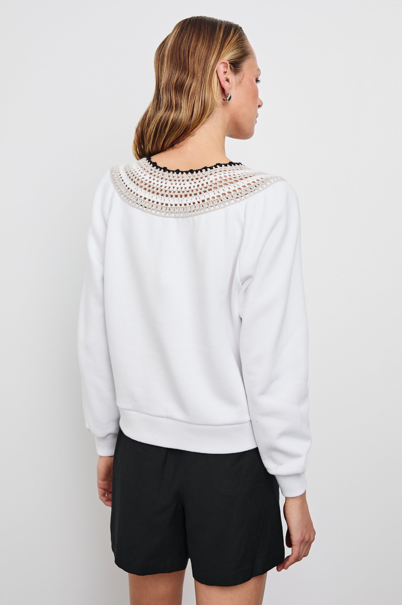 SAVA SWEATSHIRT - IVORY WITH CROCHET - Image 5