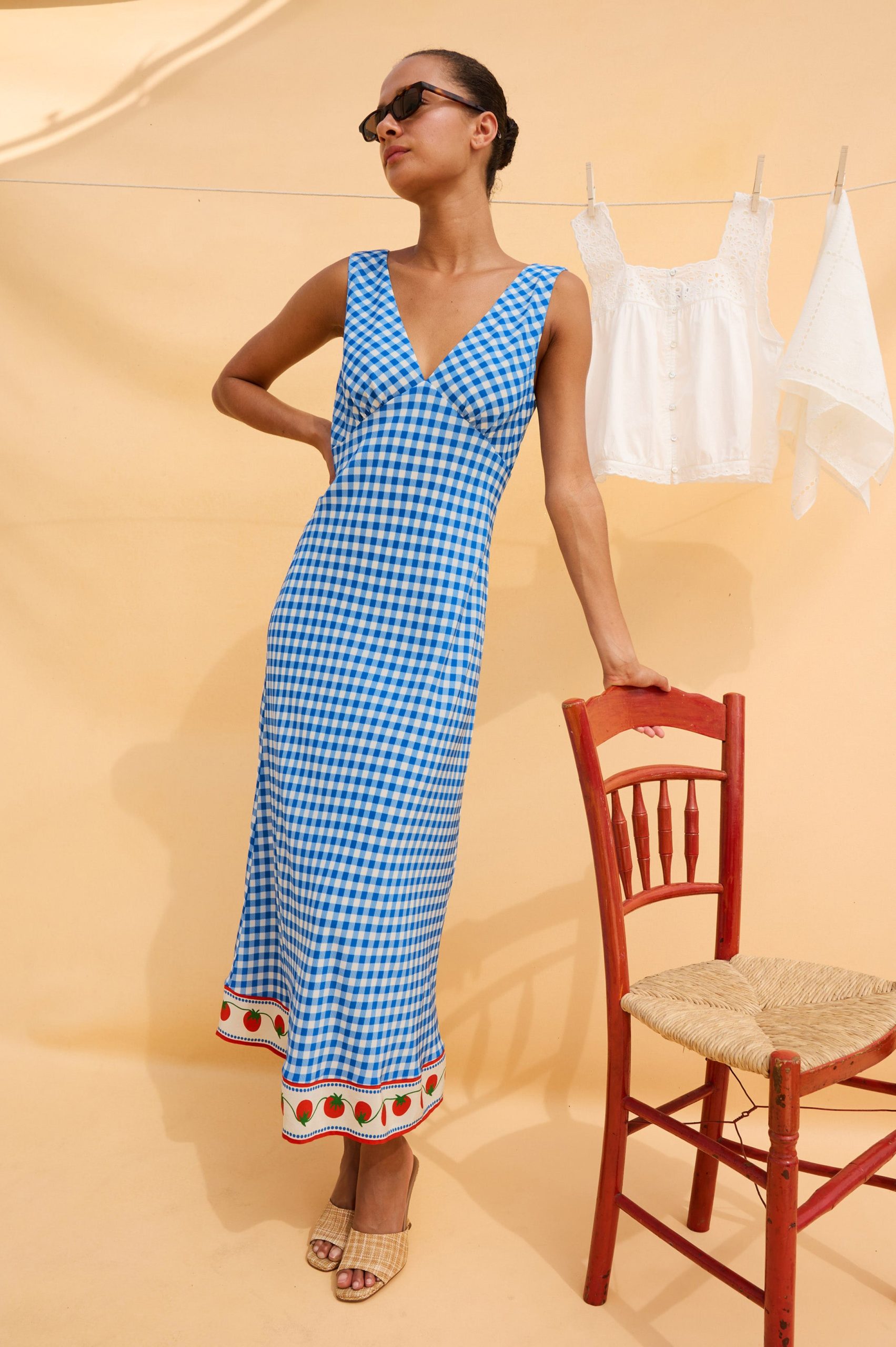RAILS X GIADZY SERAFINA DRESS - GINGHAM TOMATOES