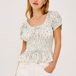 SERENA TOP - PEACH PEONY