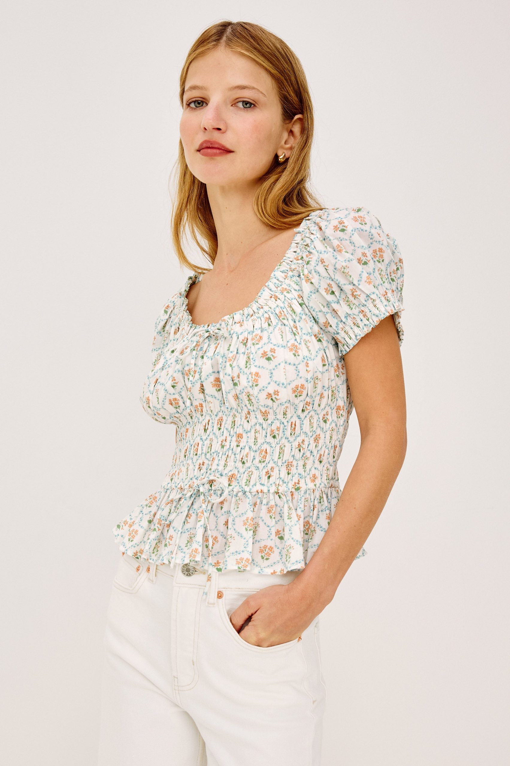 SERENA TOP - PEACH PEONY - Image 3