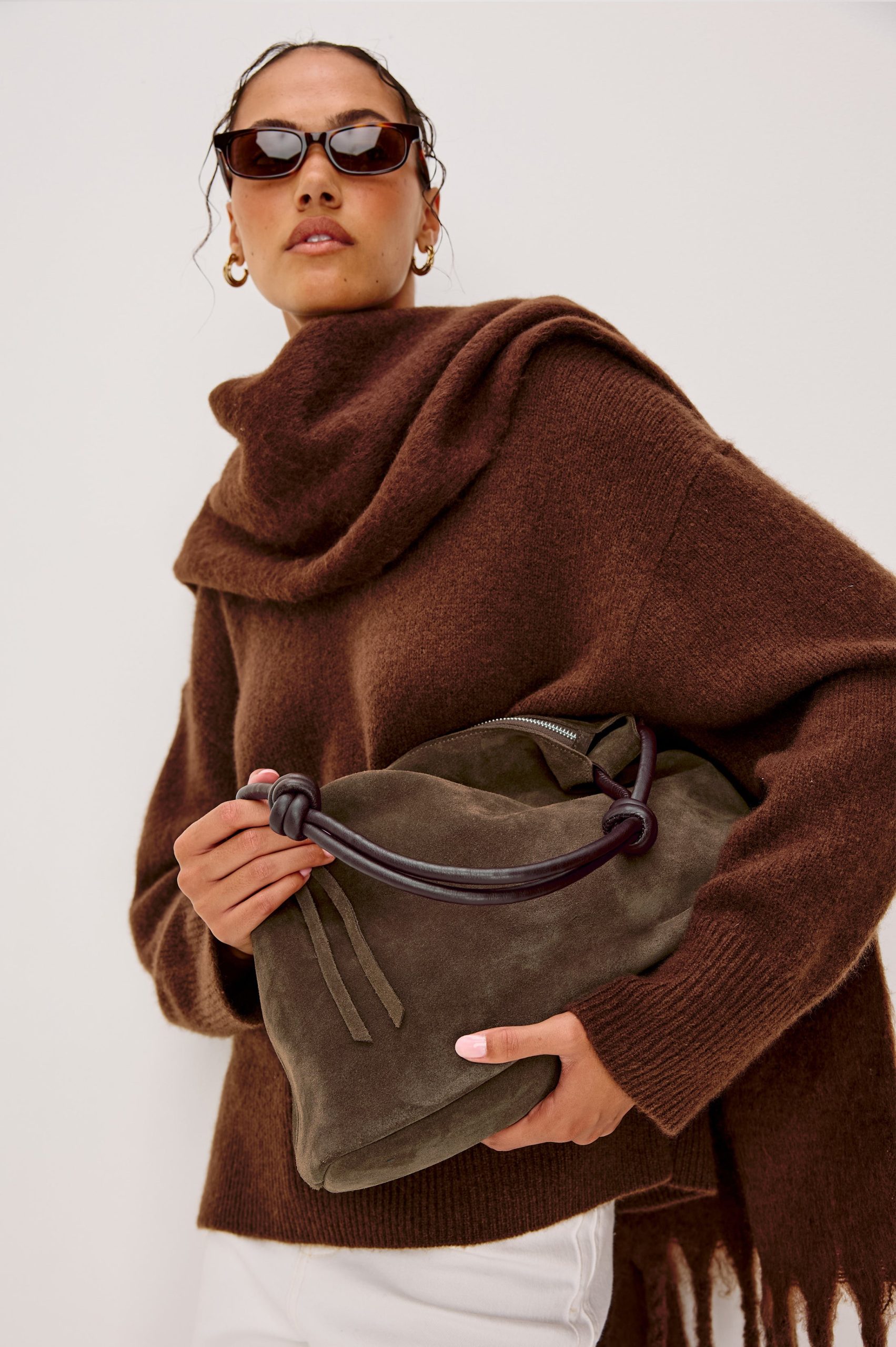 SIENA HOBO BAG - ESPRESSO SUEDE - Image 6