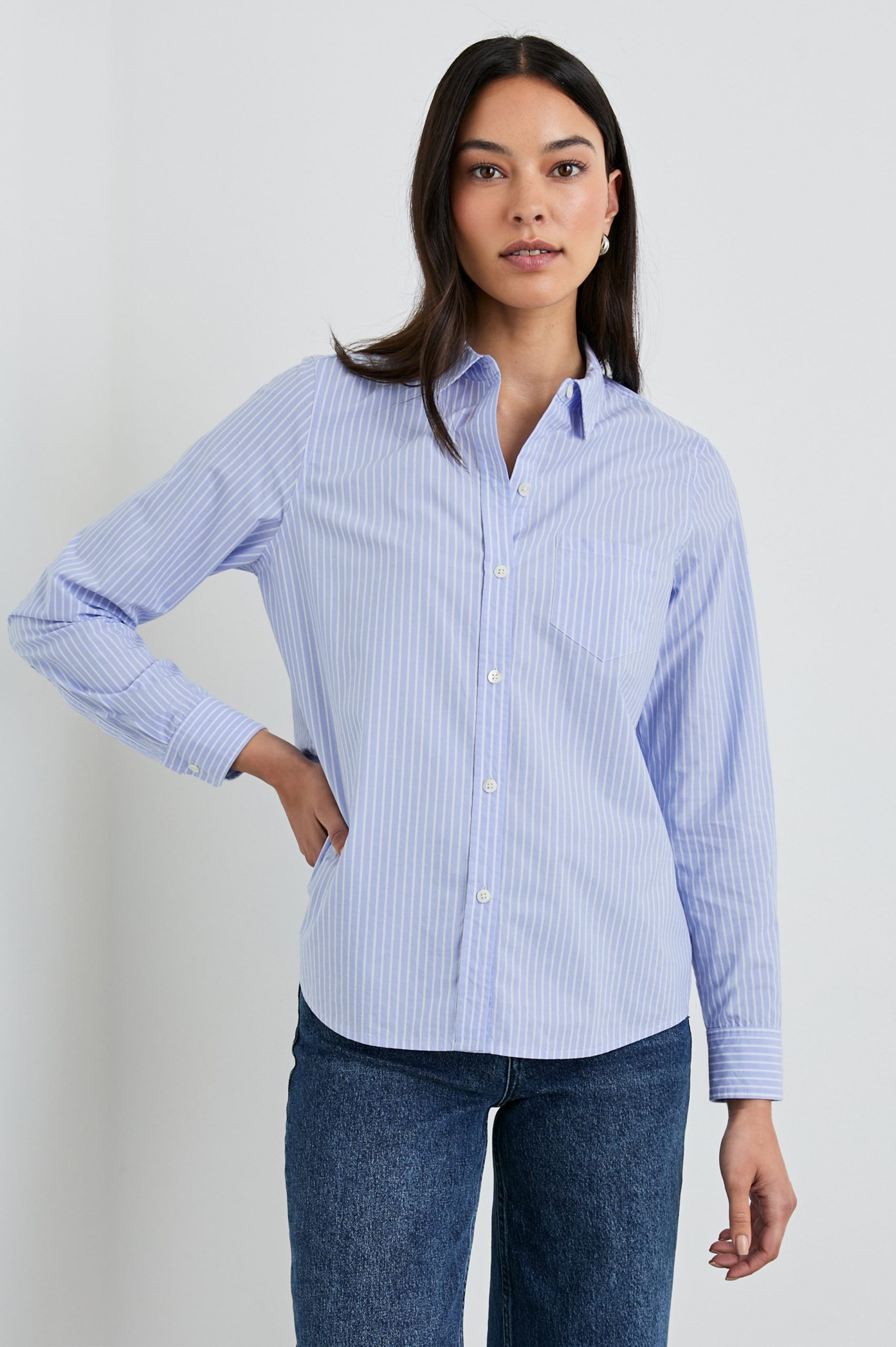 STINA SHIRT - OXFORD WHITE STRIPE - Image 4