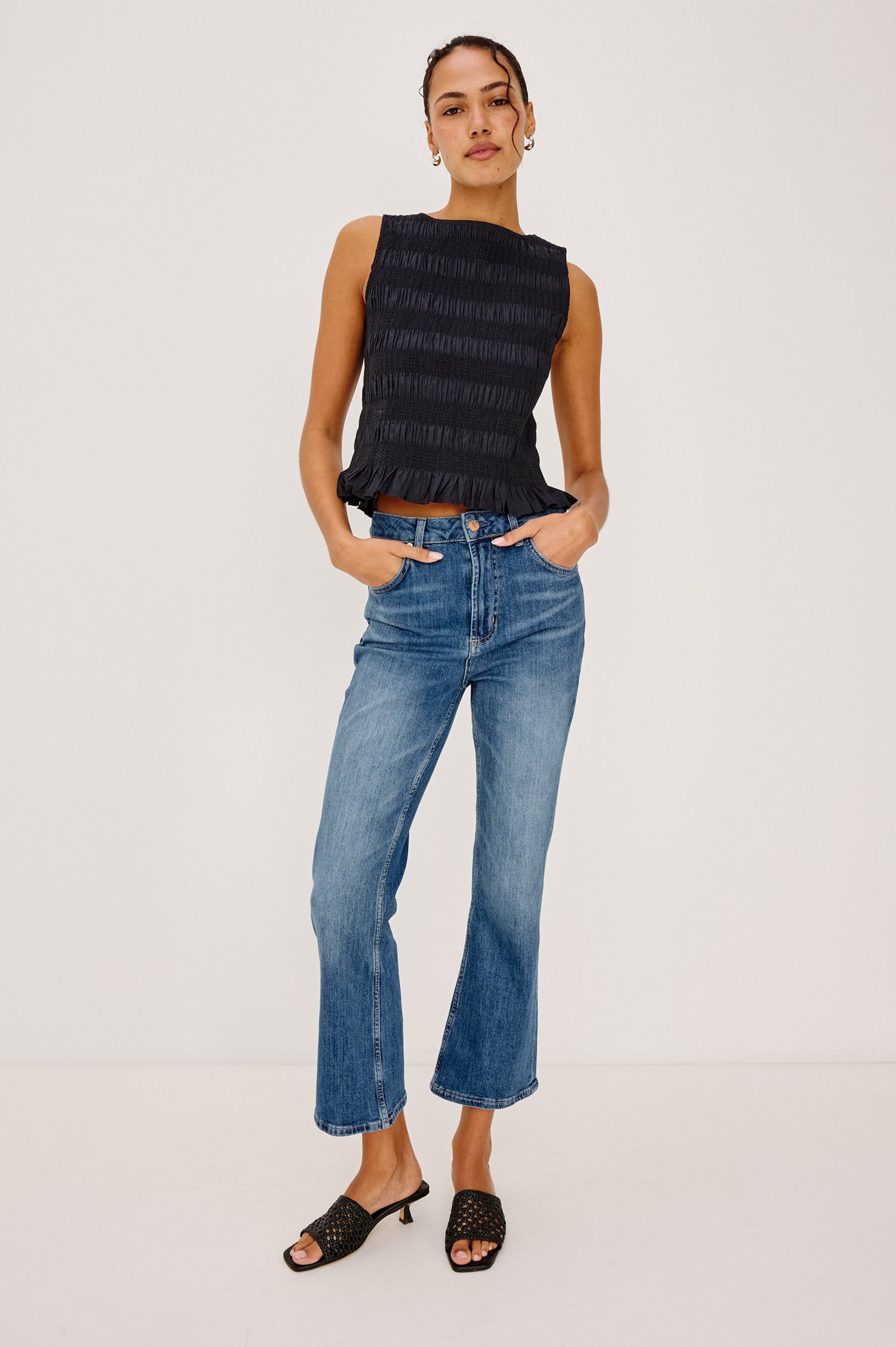 SUNSET CROP SLIM FLARE - TIDAL WAVE