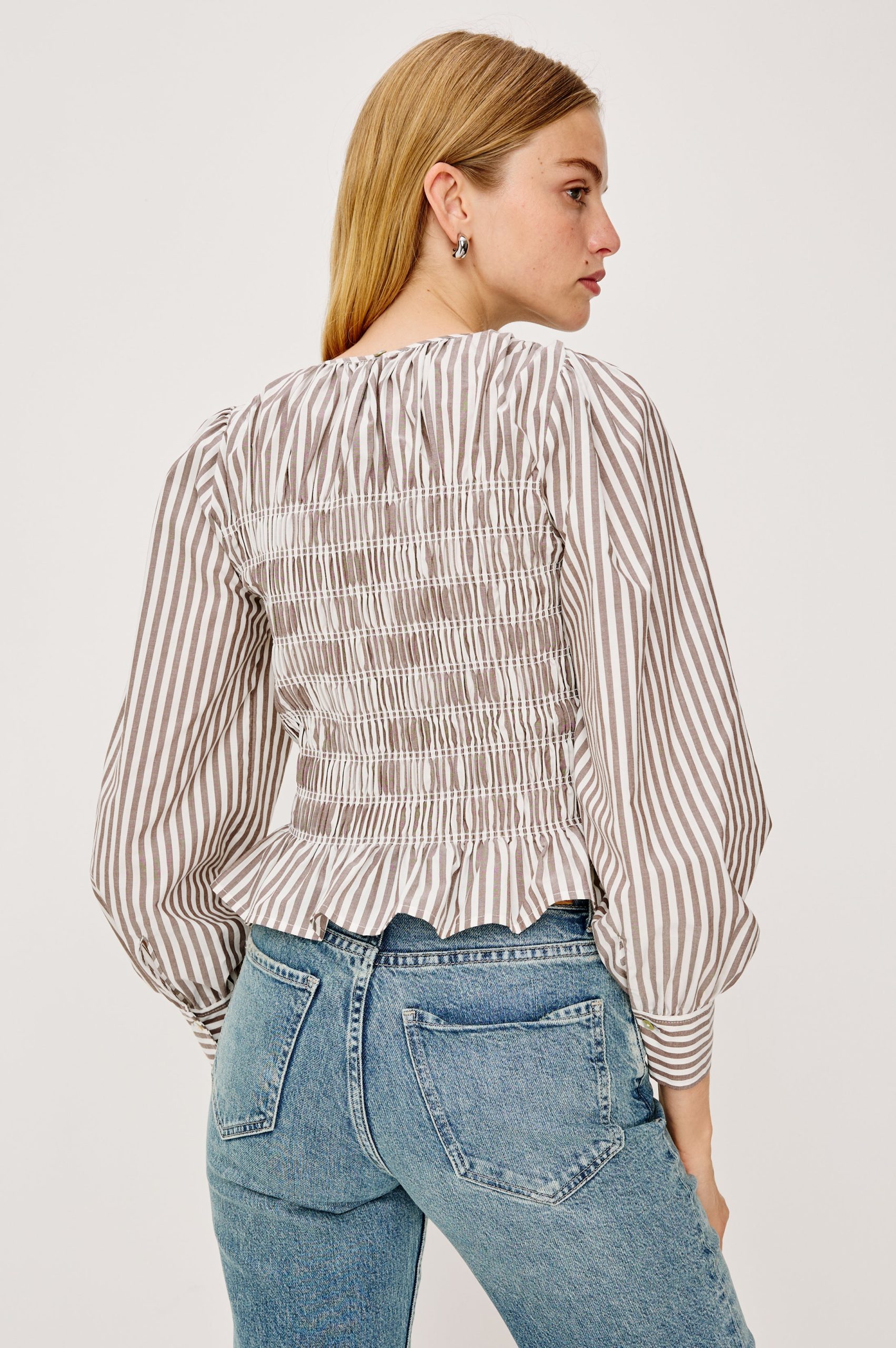 TABI TOP - ESPRESSO IVORY STRIPE - Image 4