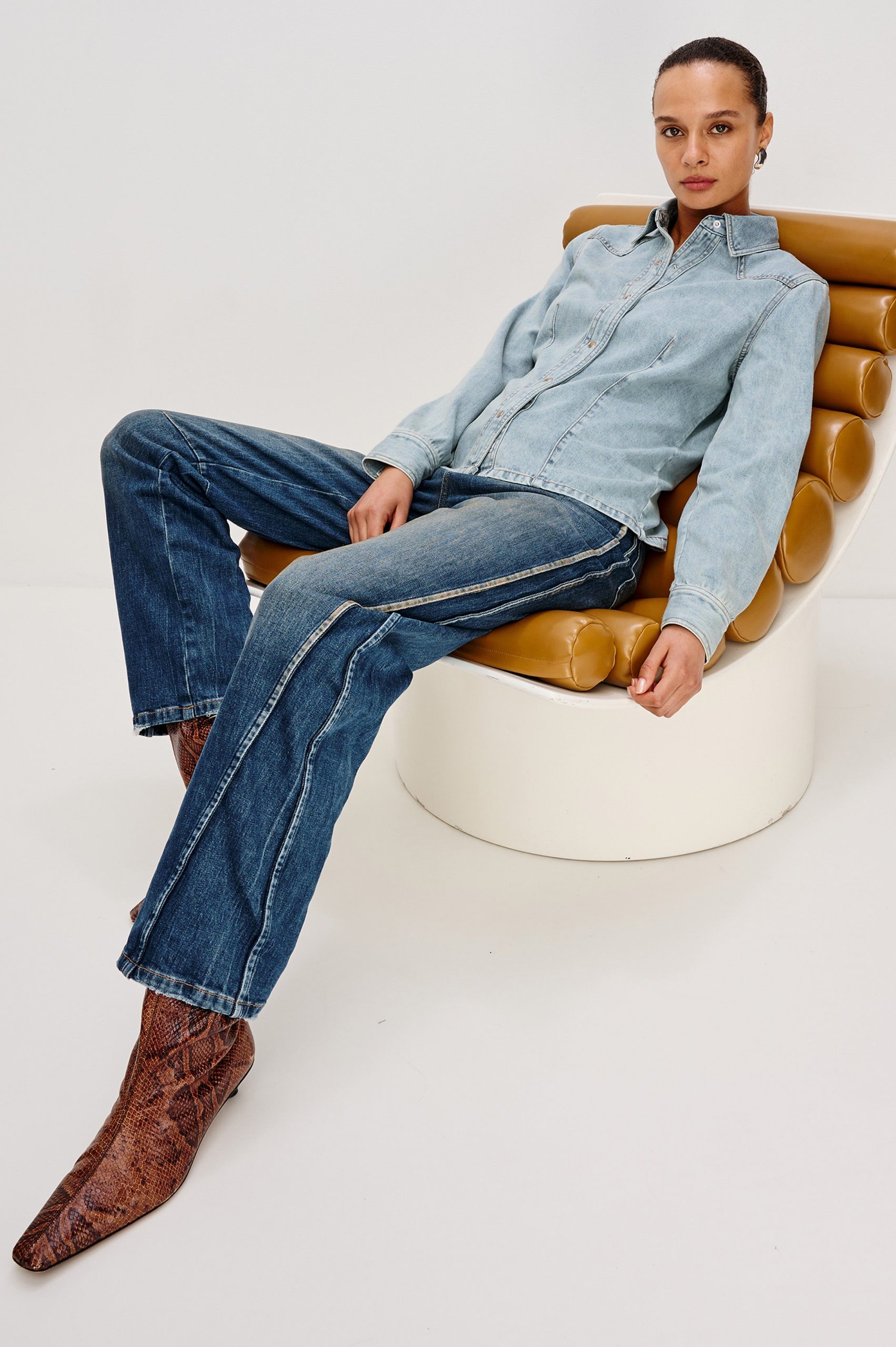 TAIANA SHIRT - BLEACHED INDIGO - Image 3