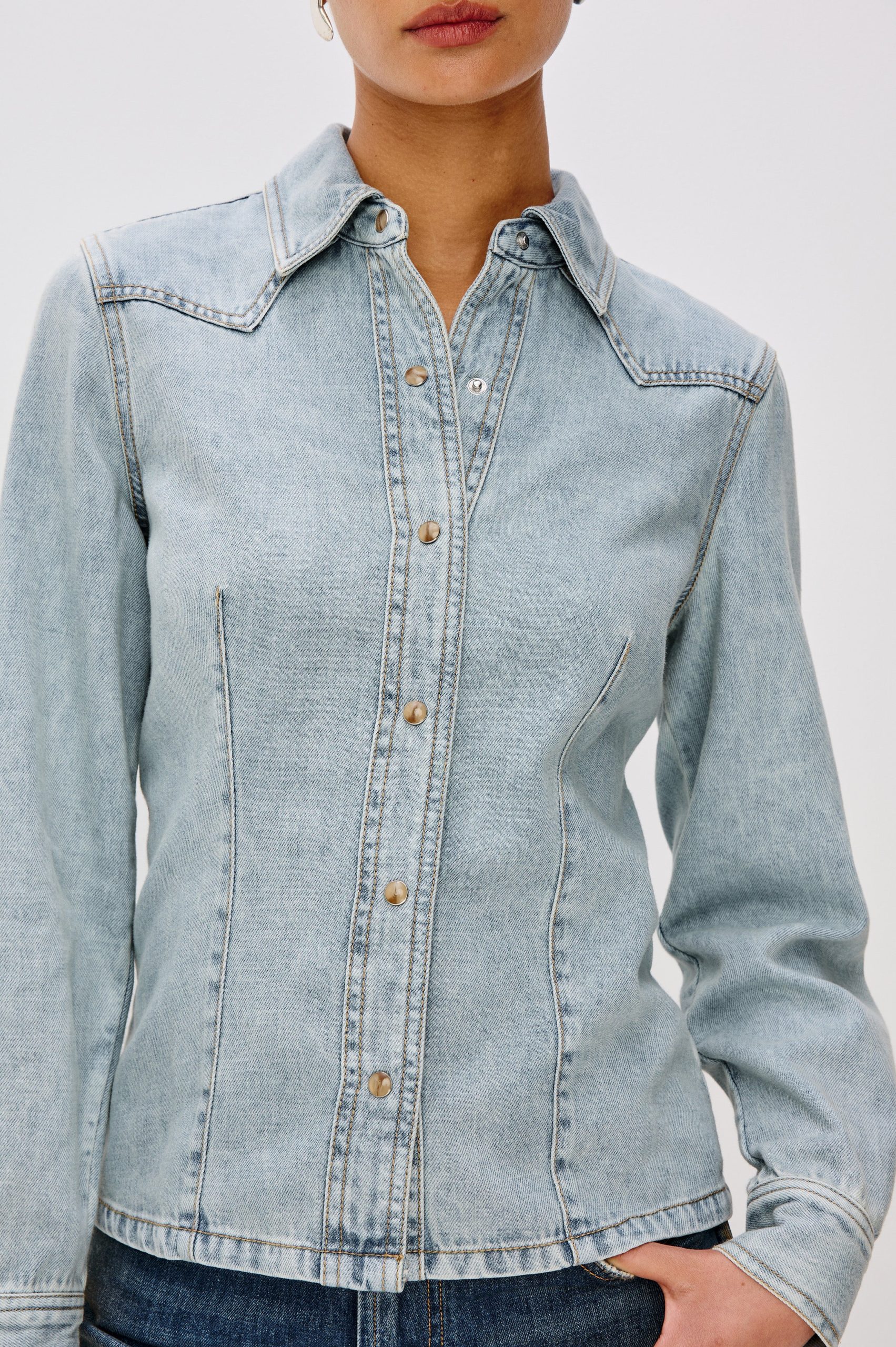 TAIANA SHIRT - BLEACHED INDIGO - Image 2