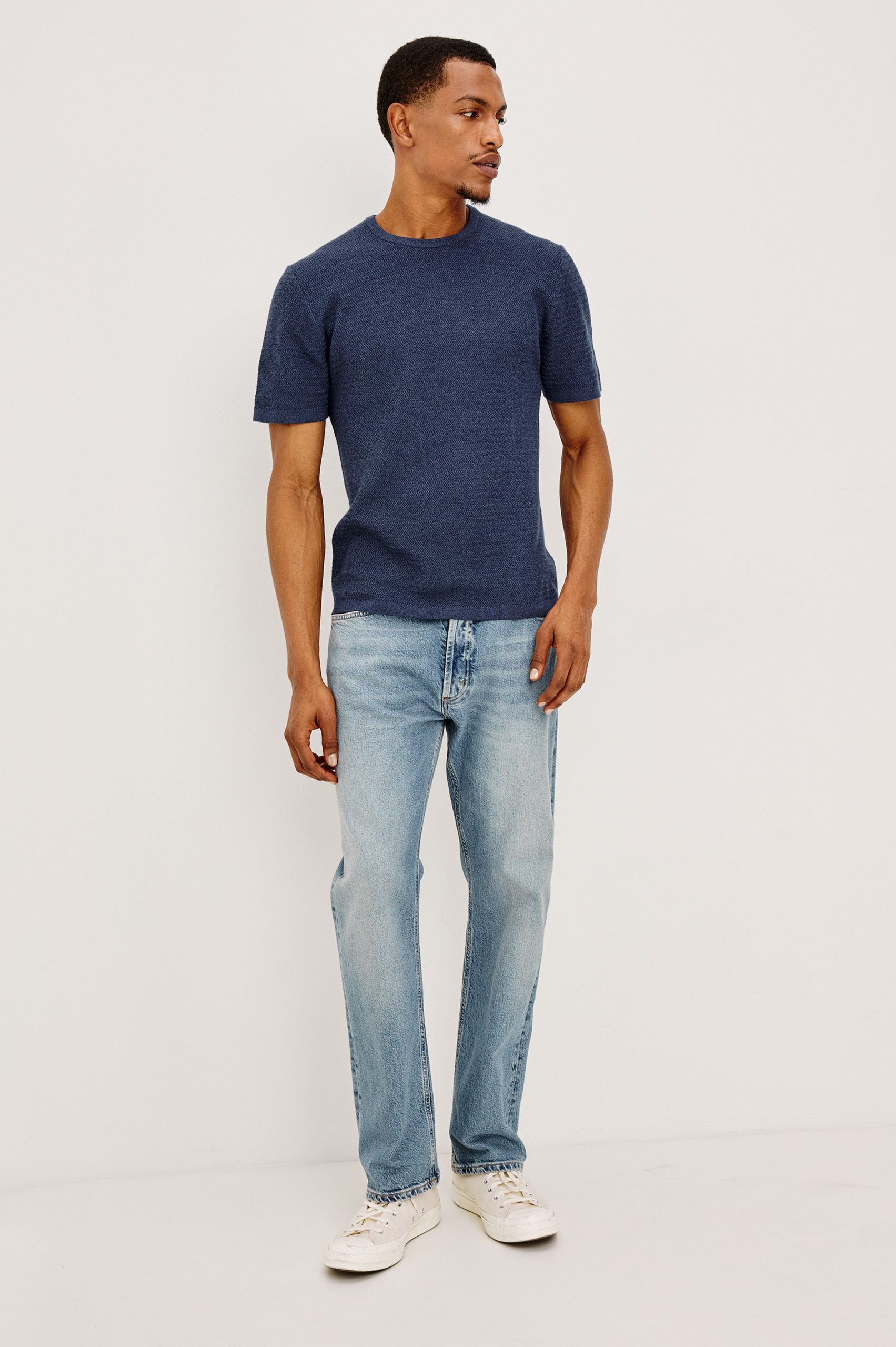THEO SHORT SLEEVE SWEATER - HARBOUR - Image 3