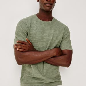 THEO SHORT SLEEVE SWEATER - SILVER SAGE