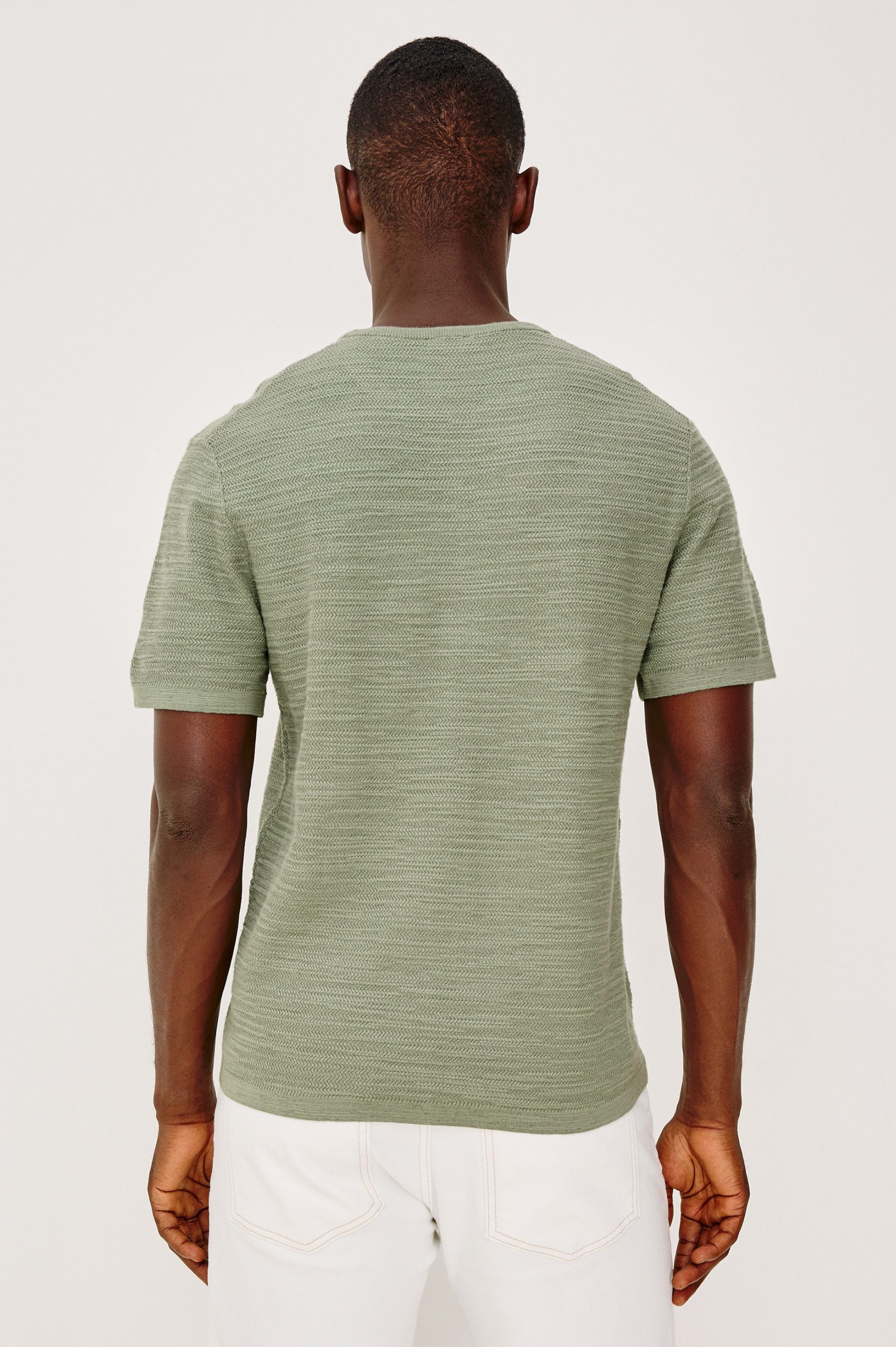 THEO SHORT SLEEVE SWEATER - SILVER SAGE - Image 5