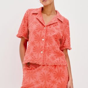 TIFF SHIRT - RED SUNBURST JACQUARD